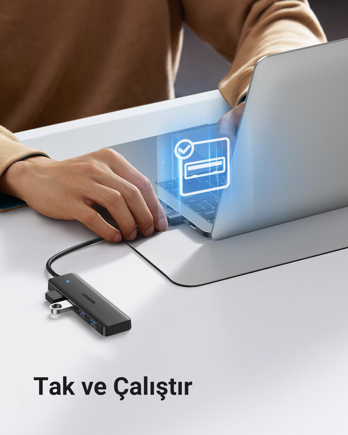 UGREEN 4-in-1 4xUSB-A USB-C Port Çoklayıcı Hub, 20