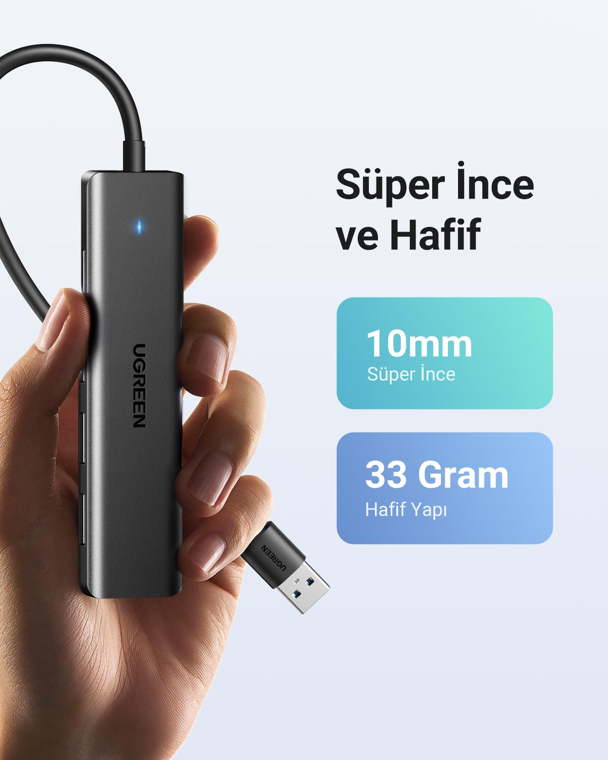 UGREEN 4-in-1 4xUSB-A USB-C Port Çoklayıcı Hub, 20