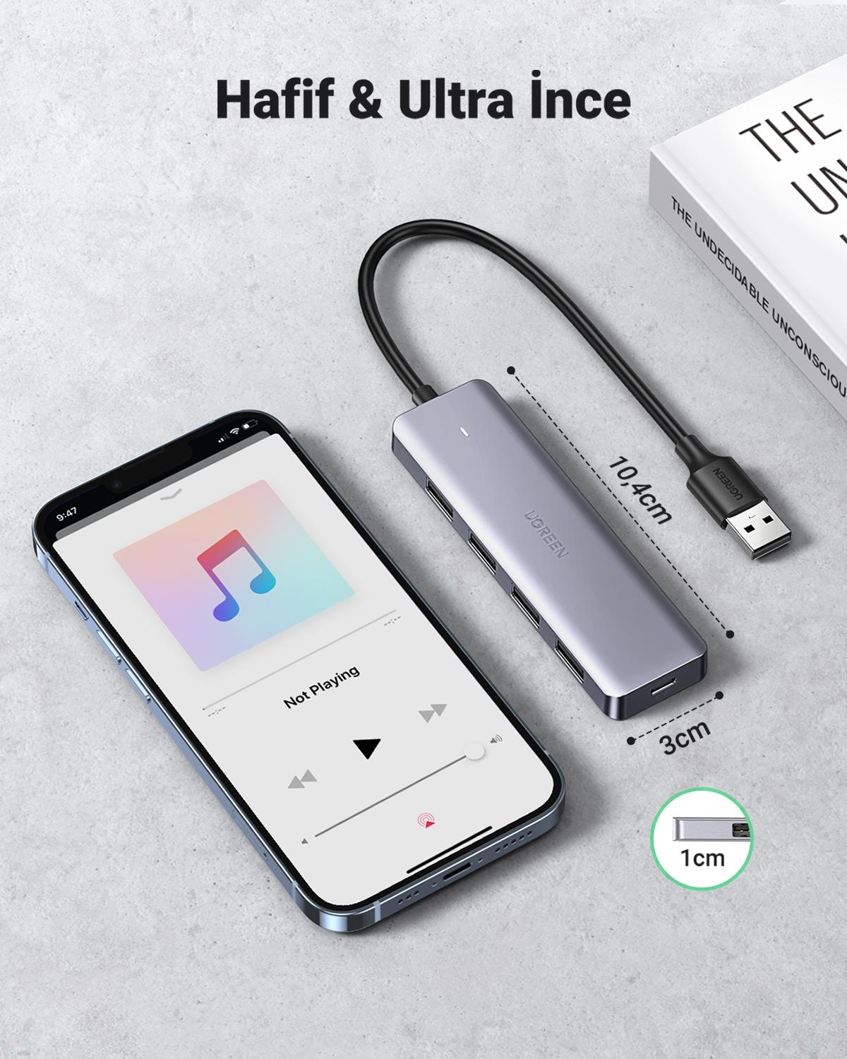 UGREEN 4-Port USB3.0 Hub, USB-C