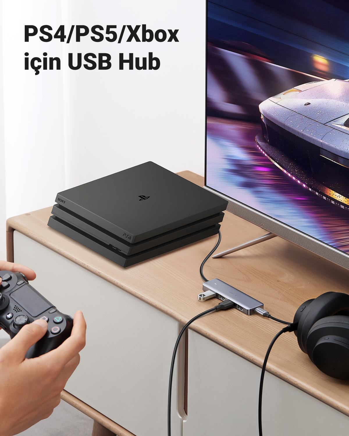 UGREEN 4-Port USB3.0 Hub, USB-C