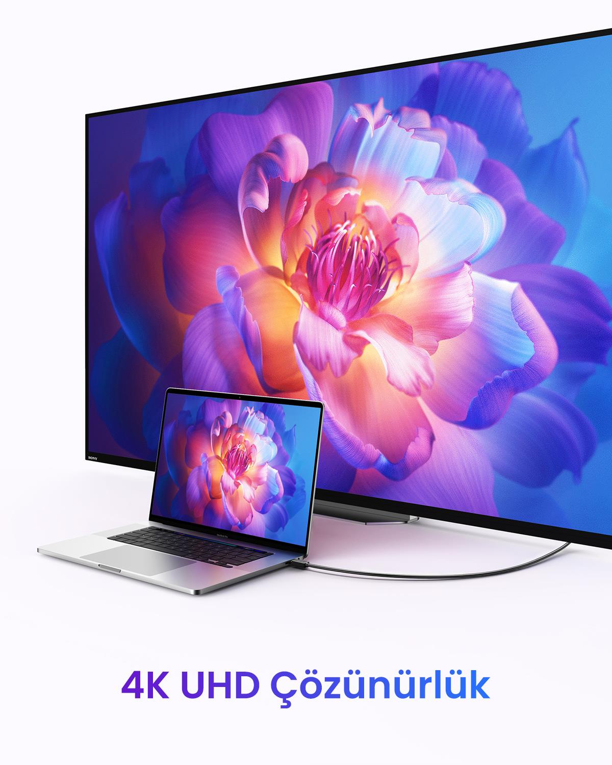 UGREEN 4K Displayport to HDMI Dönüştürücü Kablo 2