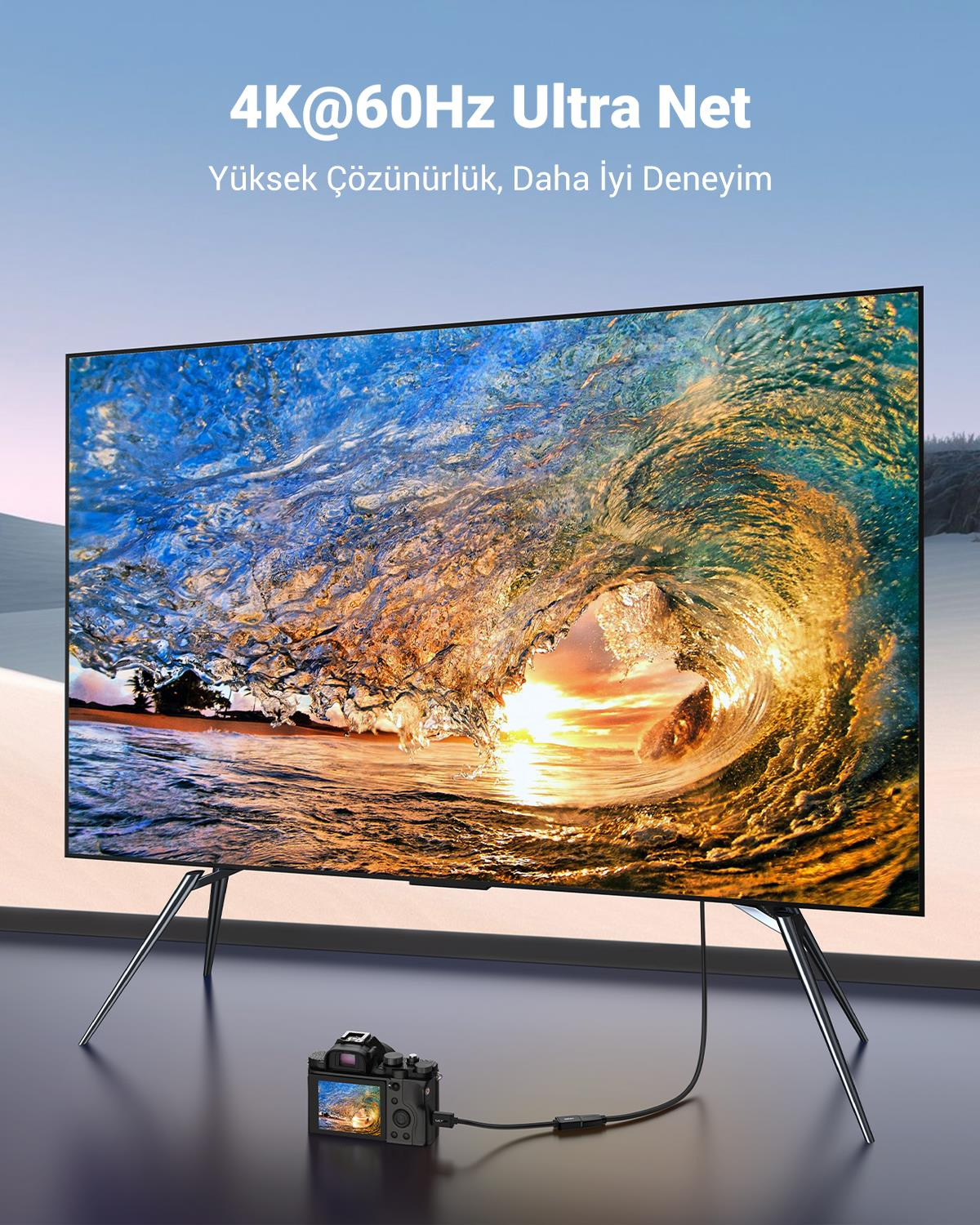 UGREEN 4K Mini HDMI to HDMI Dönüştürücü Kablo 22cm