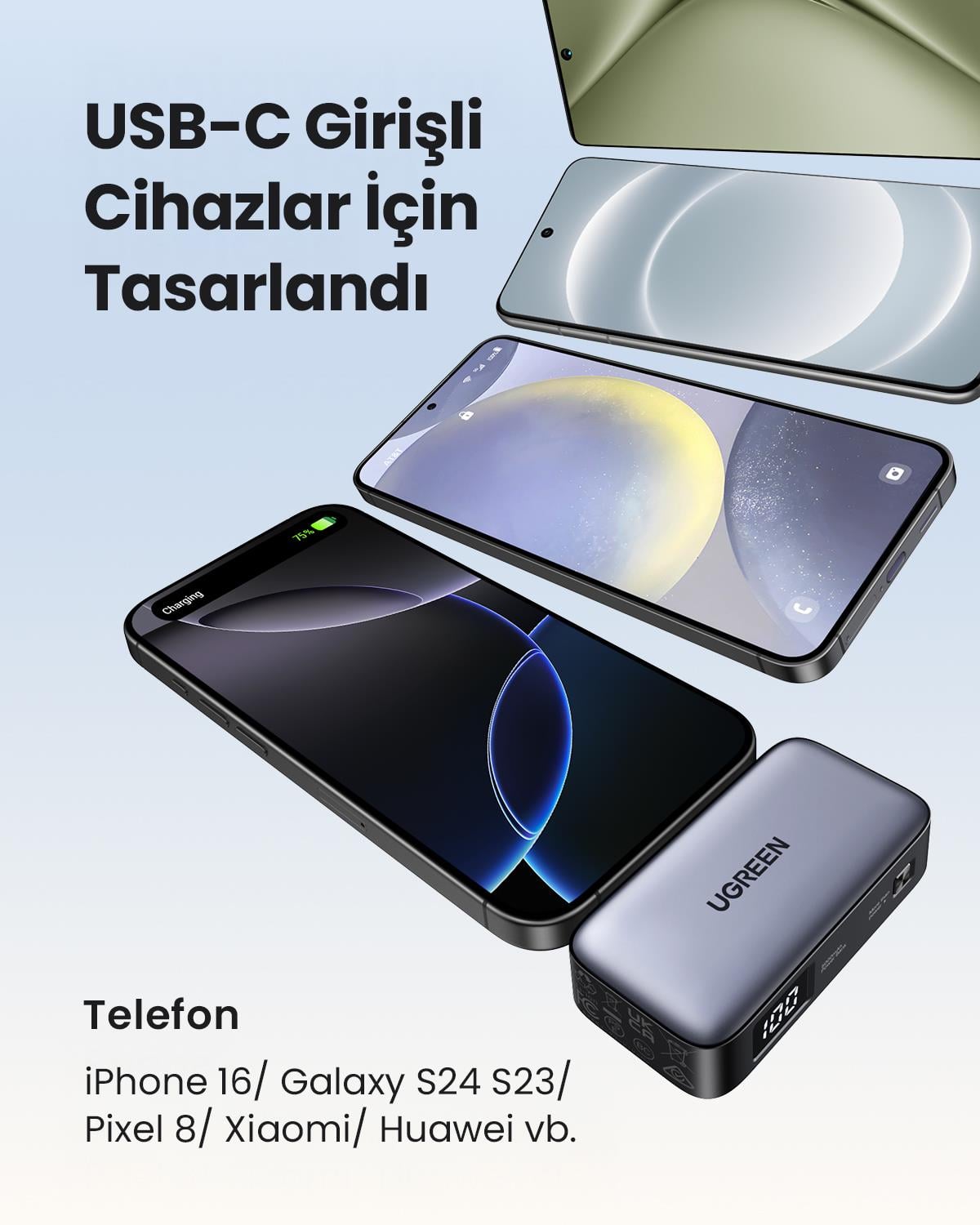 UGREEN 5.000 mAh 20W Taşınabilir Standlı Powerbank