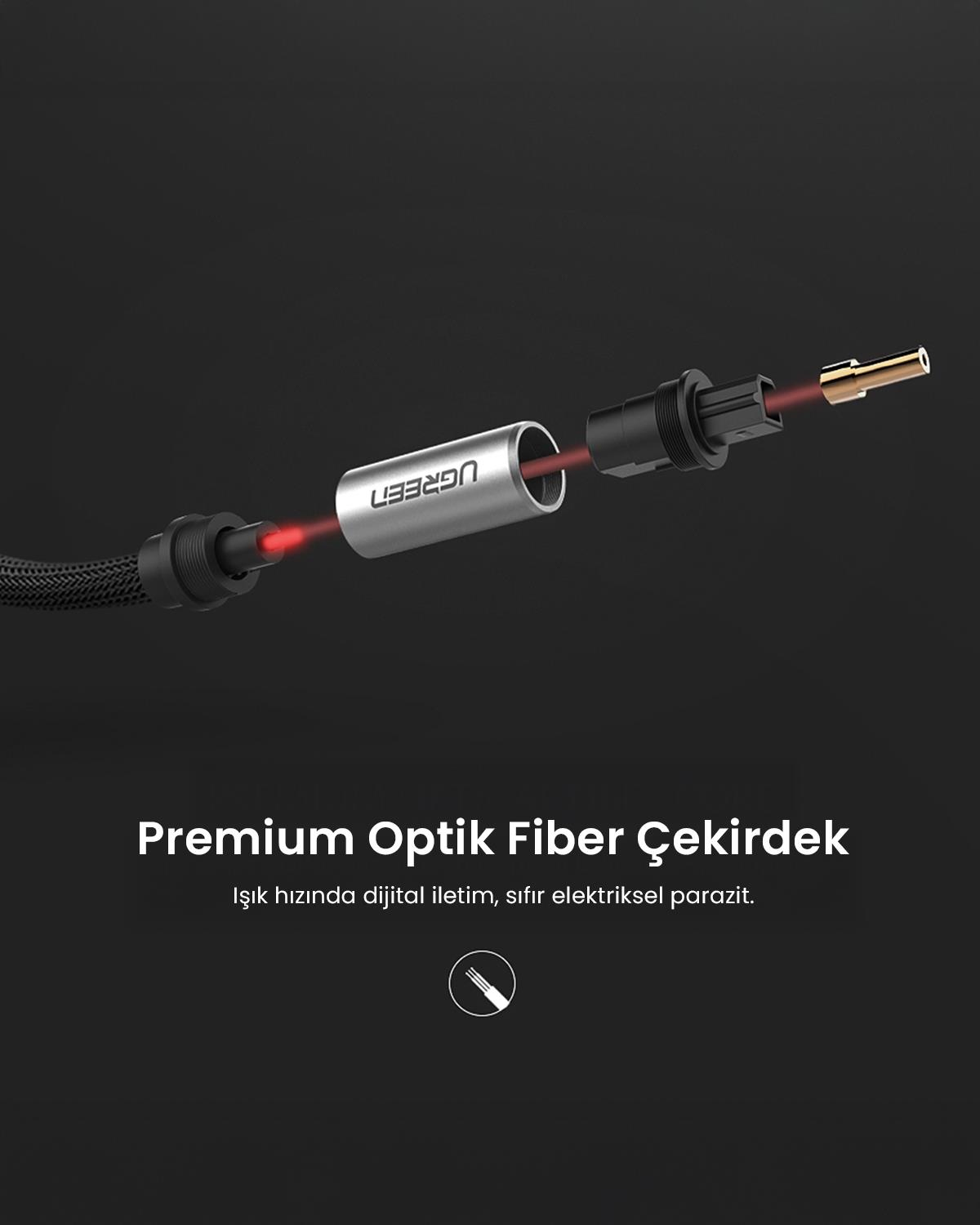 UGREEN 5.1 Dijital Toslink Optik Ses Kablosu 2 Metre, 10540