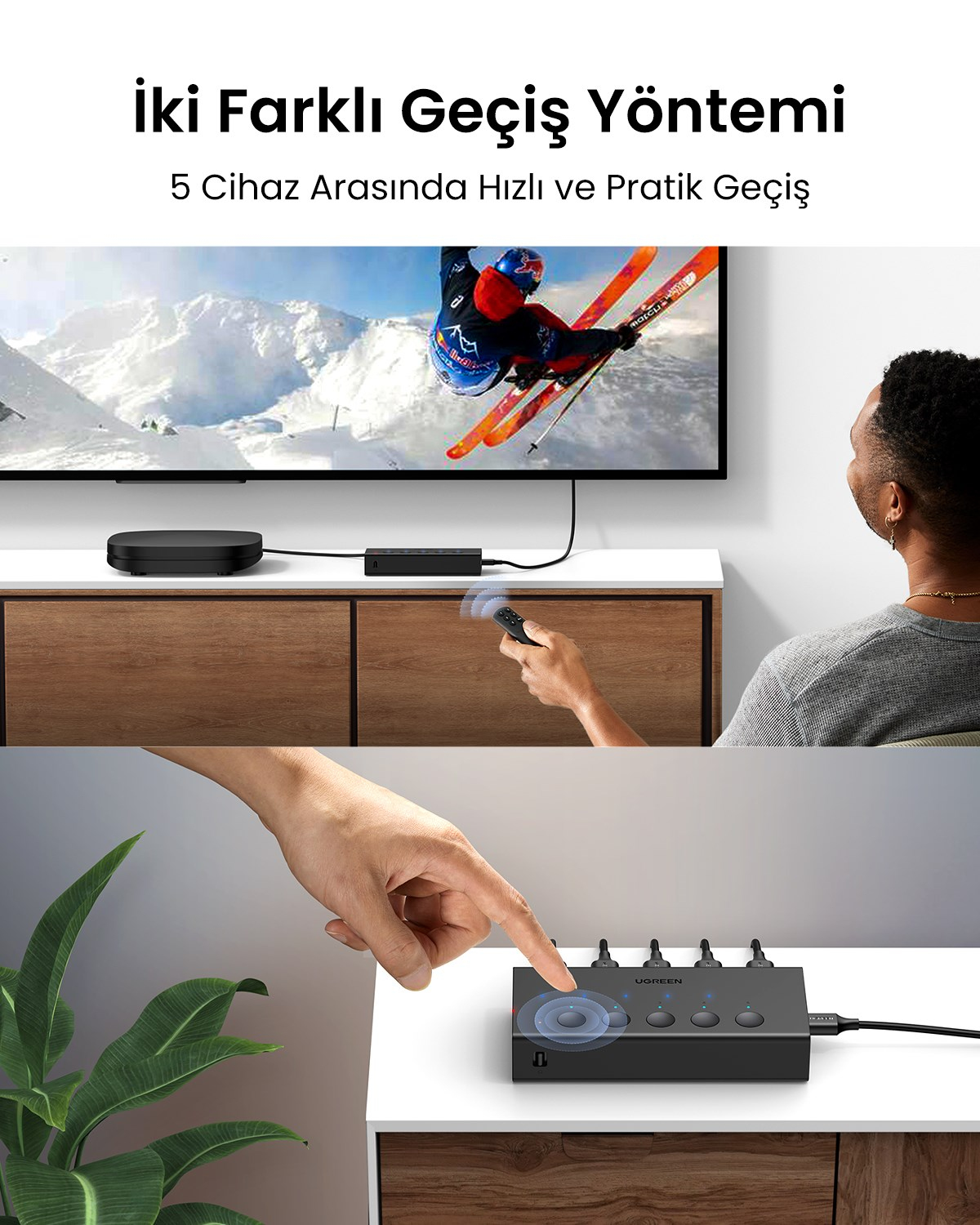 UGREEN 5-in-1 4K@60Hz HDMI Switch, 90512