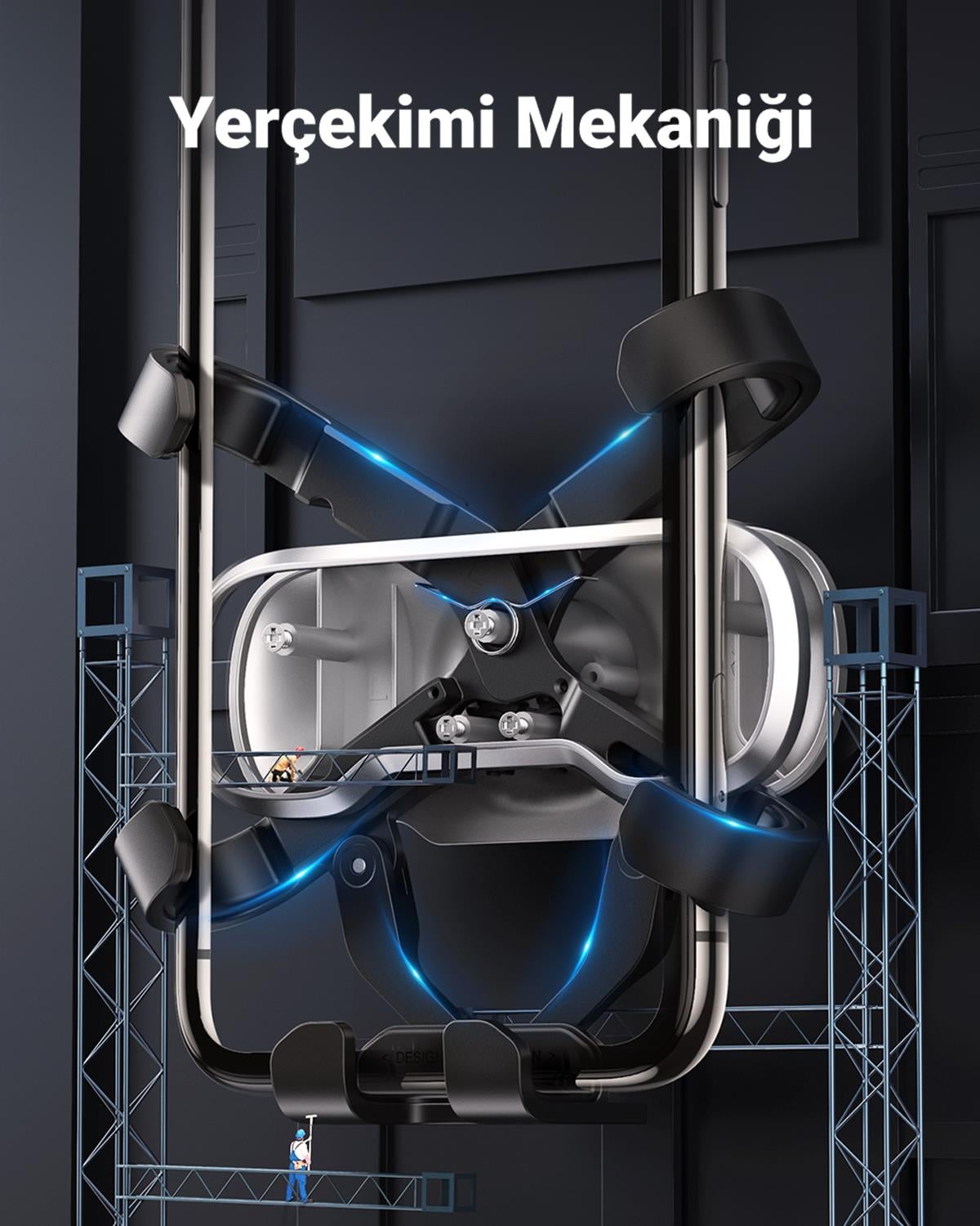 UGREEN 5 Kollu Mekanik Araç İçi Telefon Tutucu Air