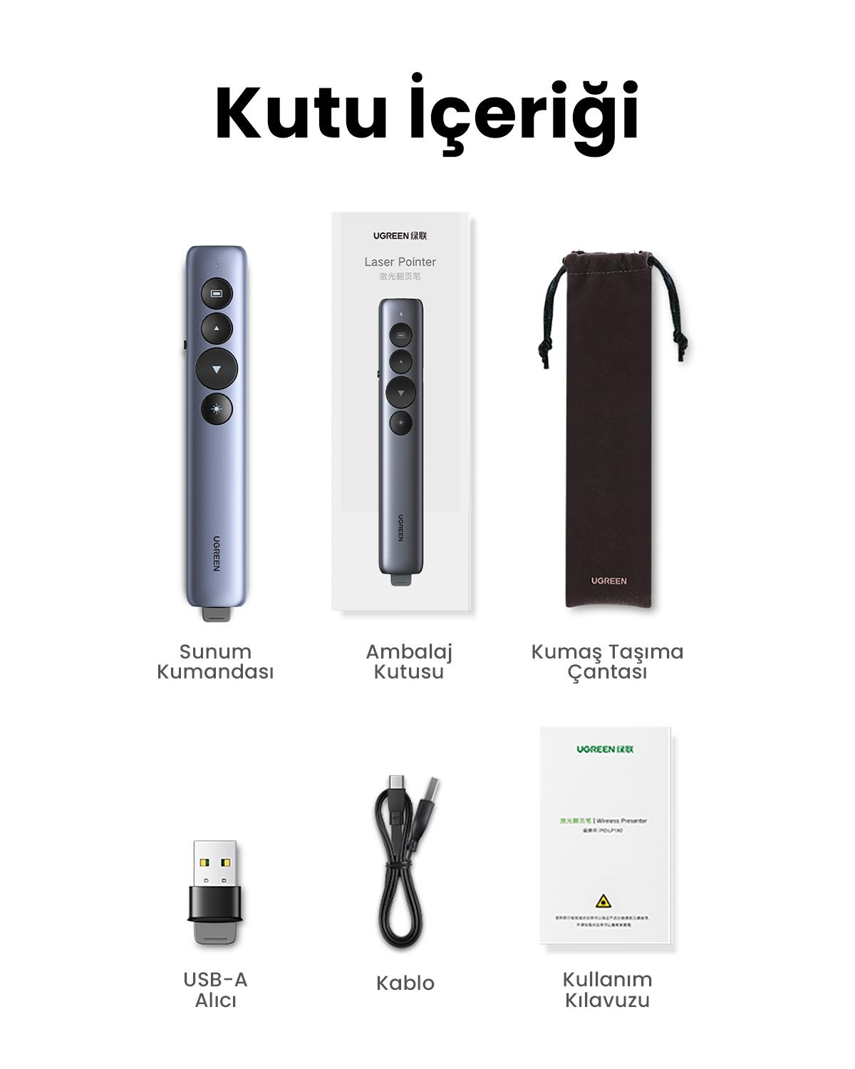 Ugreen 50654 Lazer Presenter Kablosuz Sunum