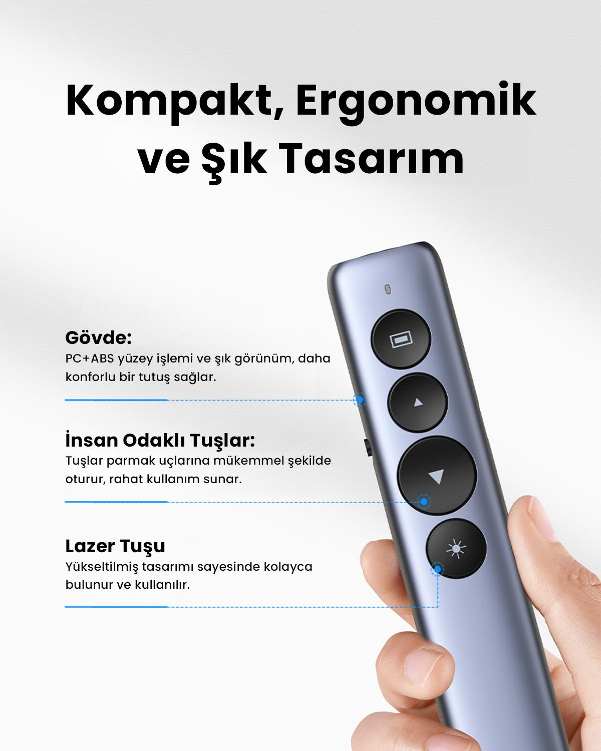 Ugreen 50654 Lazer Presenter Kablosuz Sunum