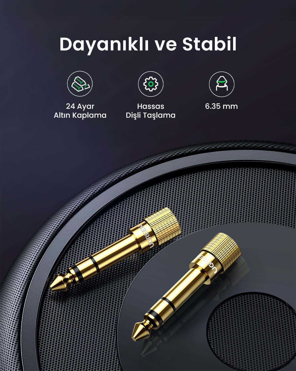 Ugreen 6.5mm den 3.5mm ye StereoJack Dönüştürücü A