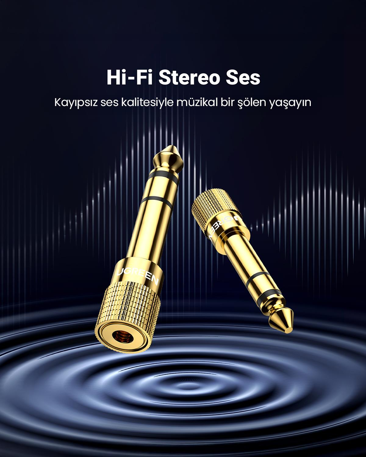 Ugreen 6.5mm den 3.5mm ye StereoJack Dönüştürücü A