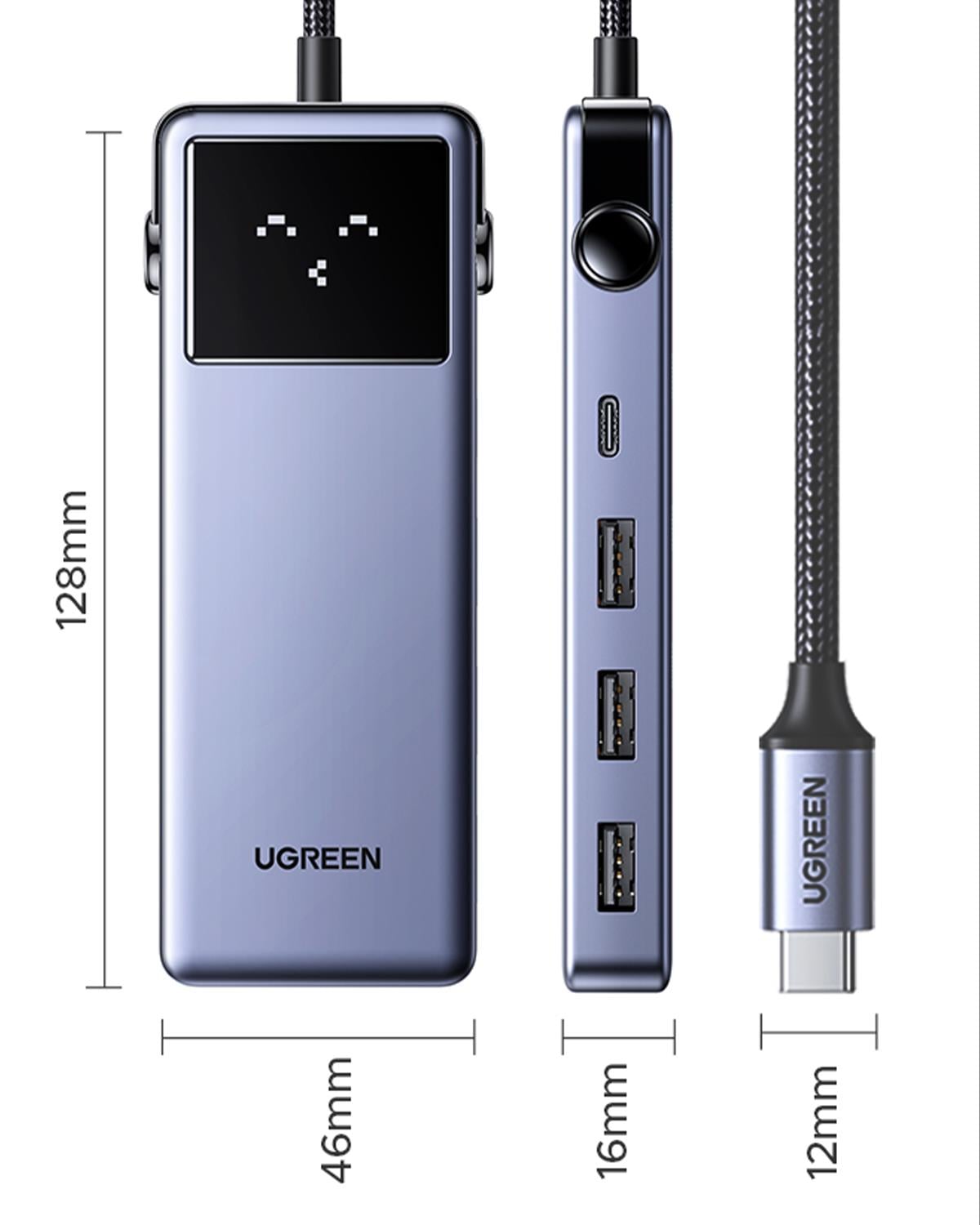 UGREEN 7-in-1 Type-C Giriş 1xUSb-C 100W PD, 1x4K/6