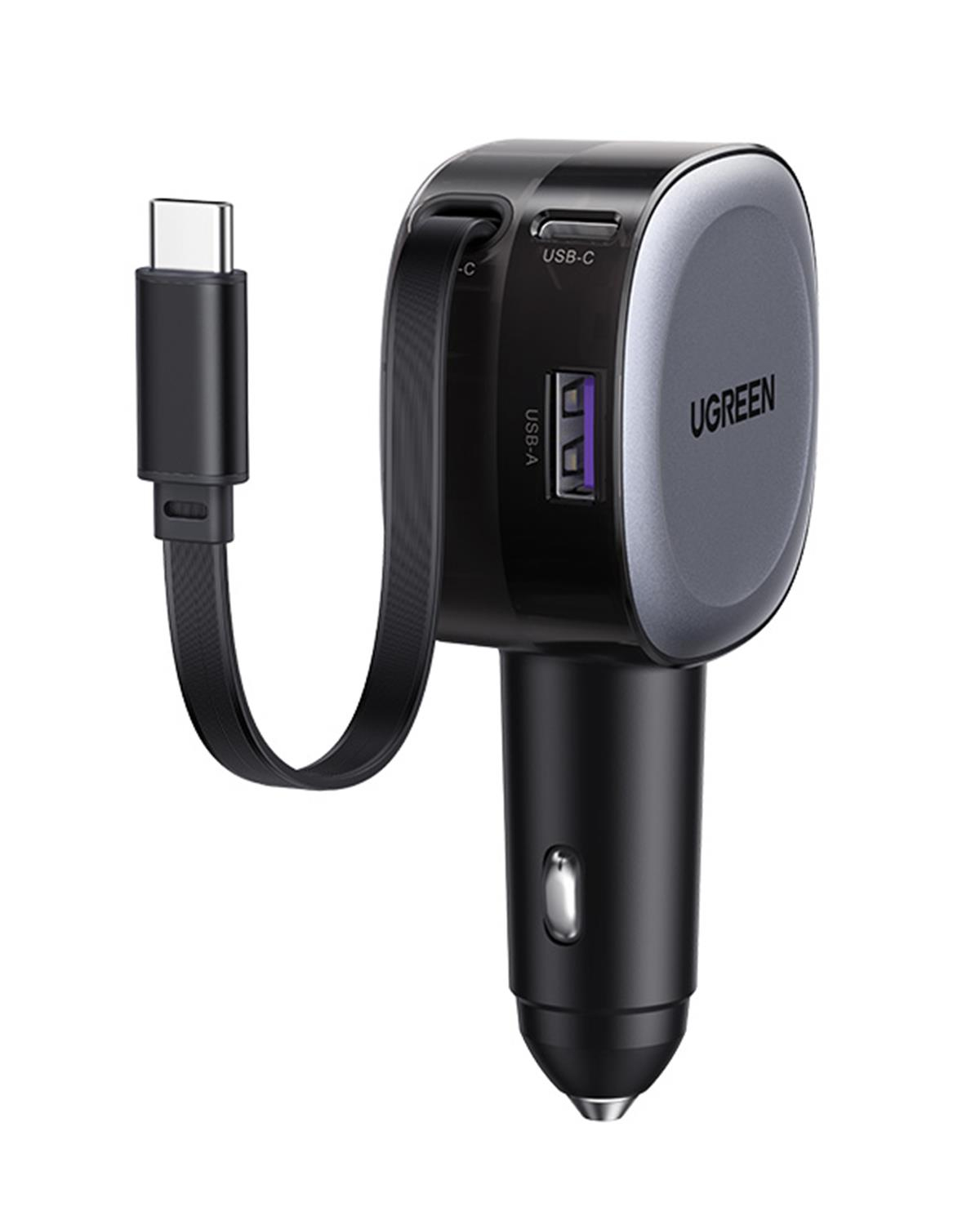 UGREEN 75W 2 Portlu USB-C Kablolu Araç İçi Şarj Ci
