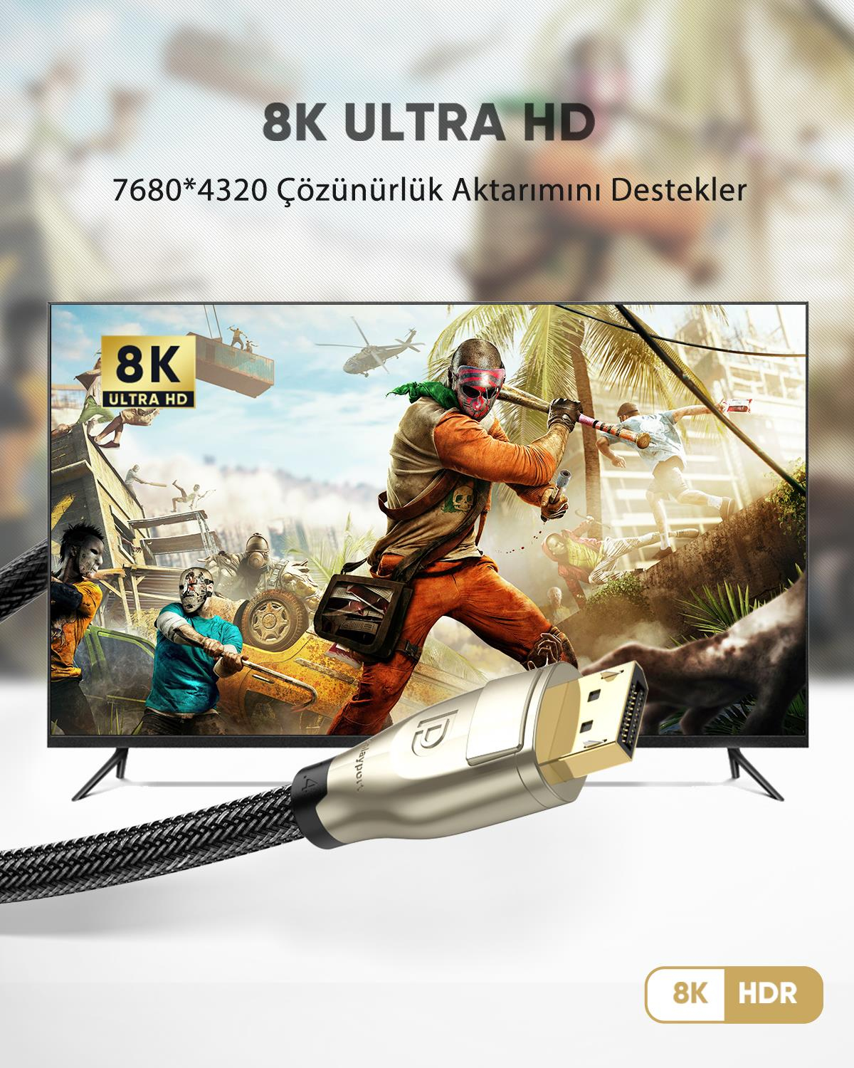 Ugreen 8K 60Hz 4K 144Hz v1.4 DisplayPort Görüntü v