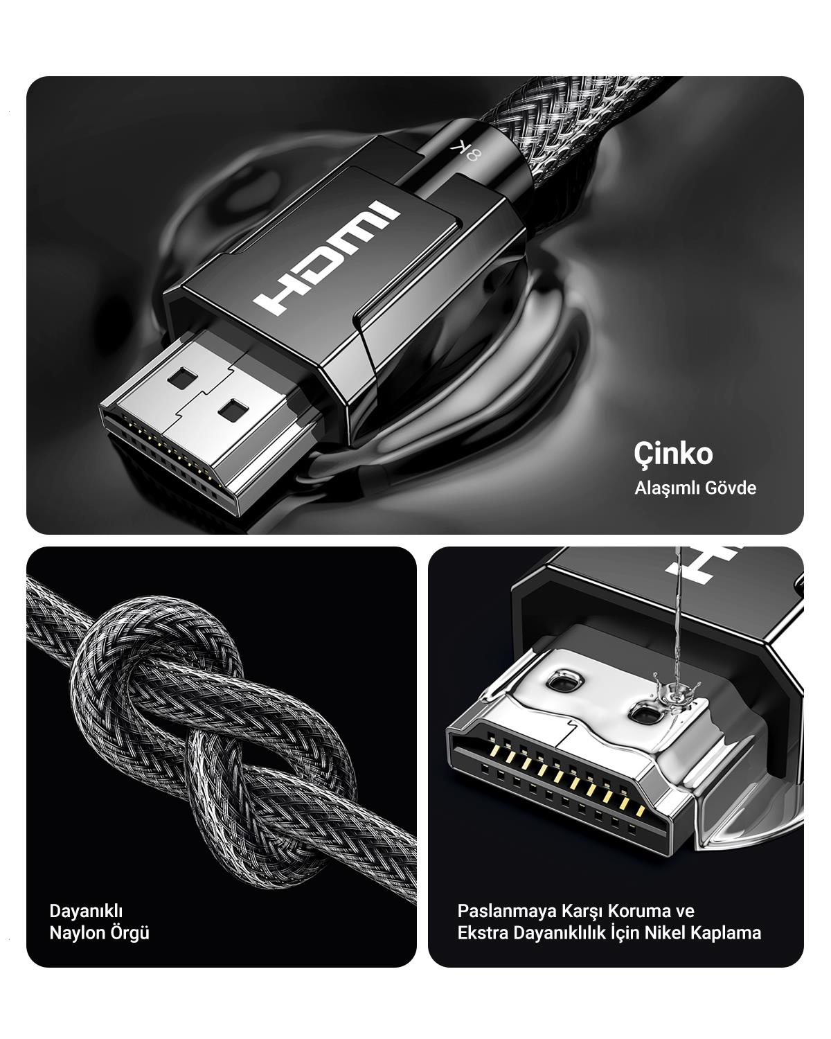 Ugreen 8K HDMI 2.1 Kablo 1.5 Metre