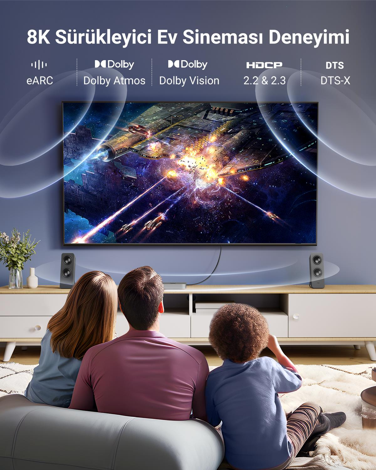 Ugreen 8K HDMI 2.1 Kablo 1.5 Metre