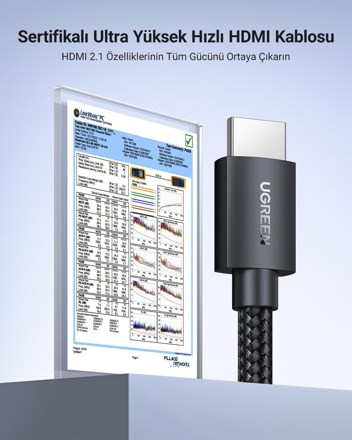 UGREEN 8K HDMI Görüntü Aktarma Kablosu, 2 Metre, 4