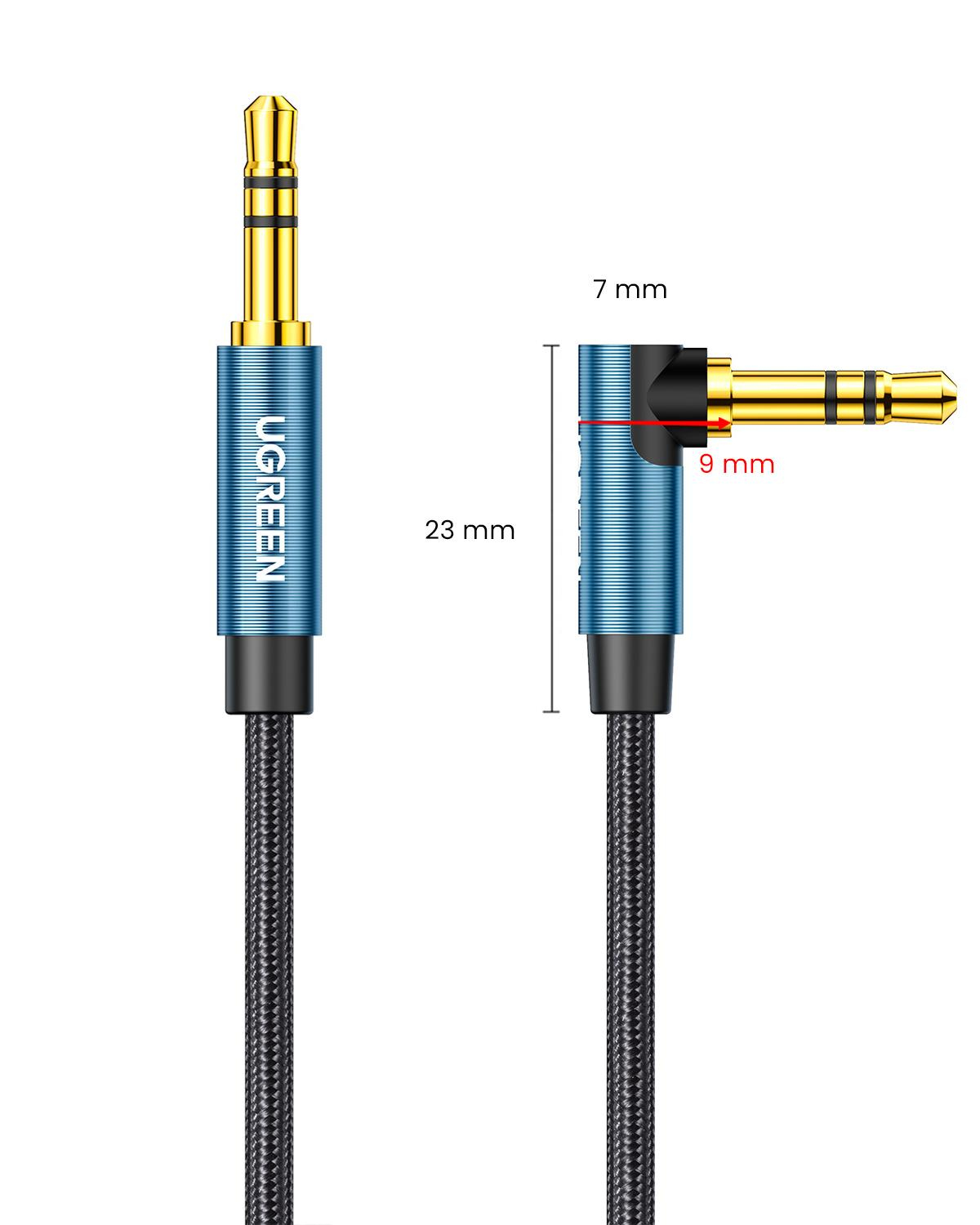 Ugreen 90 Derece L Tipi 3.5 mm Aux Ses Kablosu 50c