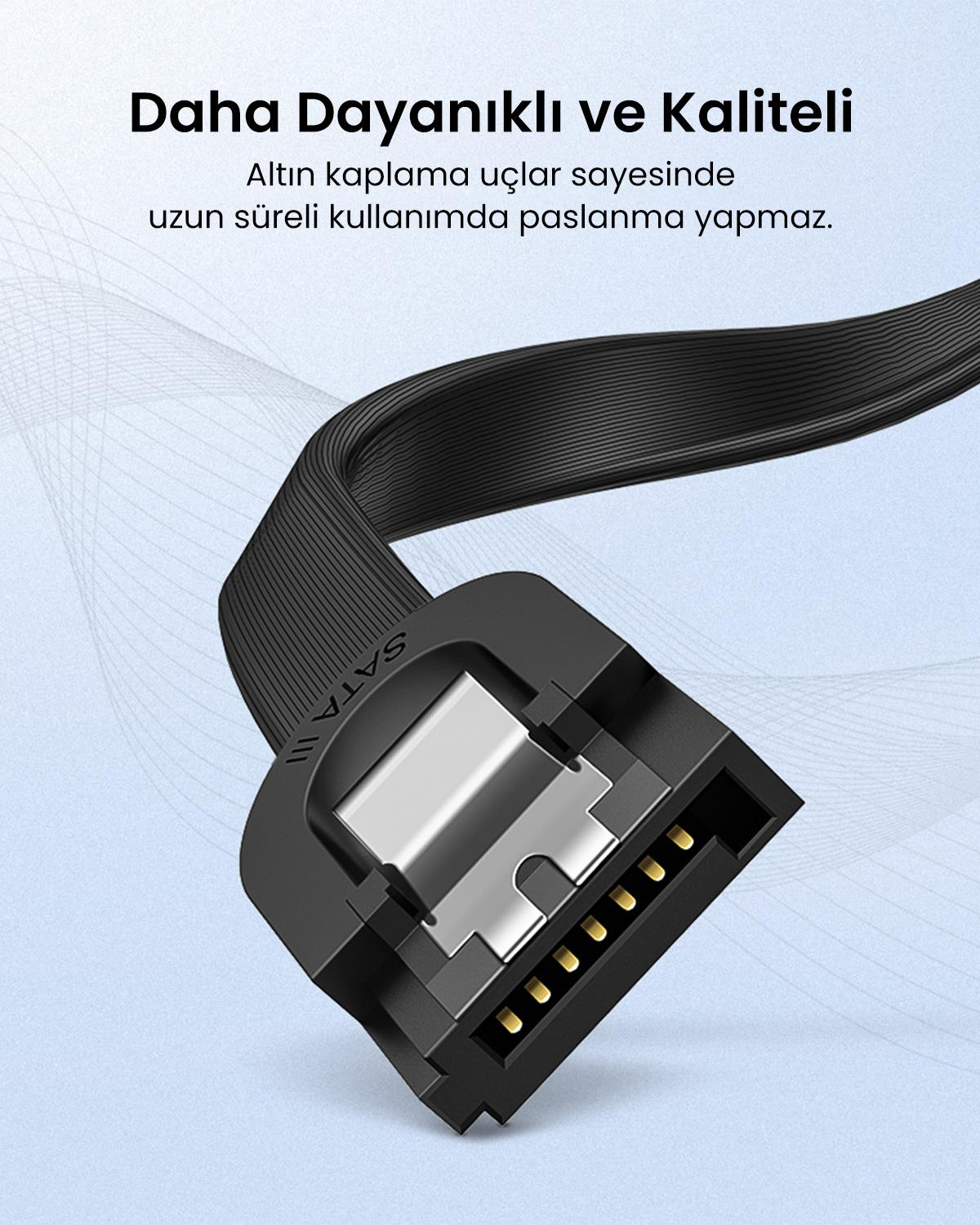Ugreen 90 Derece Sata 3.0 Disk Kablosu 50 cm