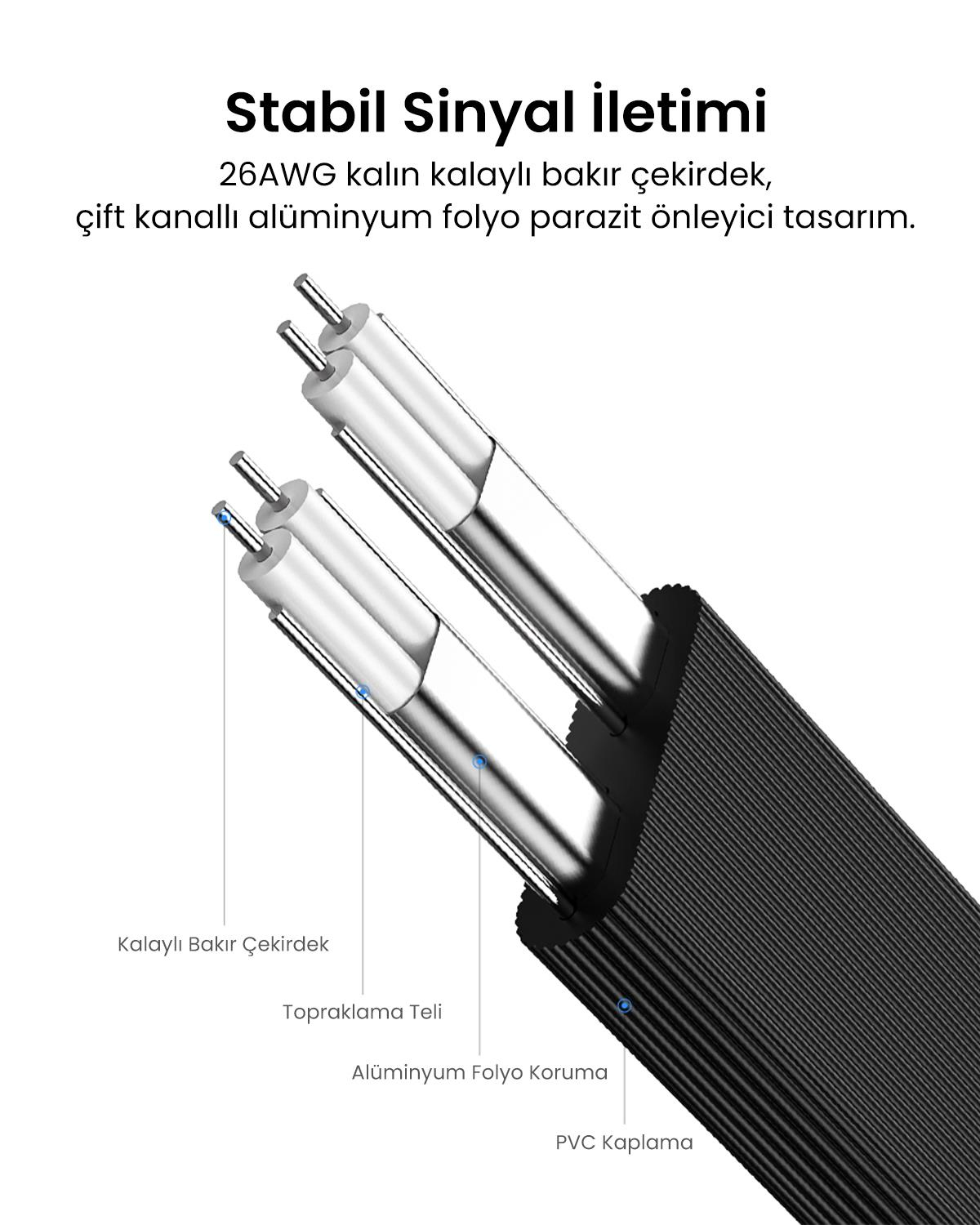 Ugreen 90 Derece Sata 3.0 Disk Kablosu 50 cm