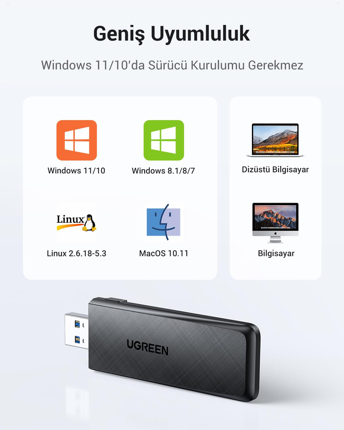 Ugreen AC1300 USB 3.0 1300Mbps 2.4/5Ghz Wi-Fi Adap