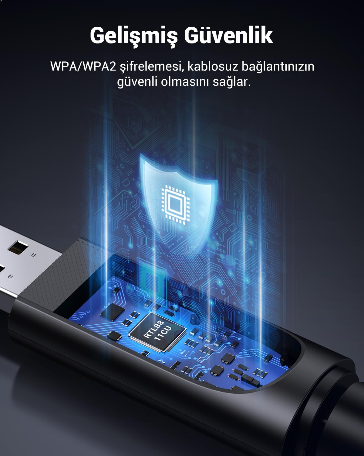 Ugreen AC650 5GHz / 2.4GHz Dual Band Adaptör