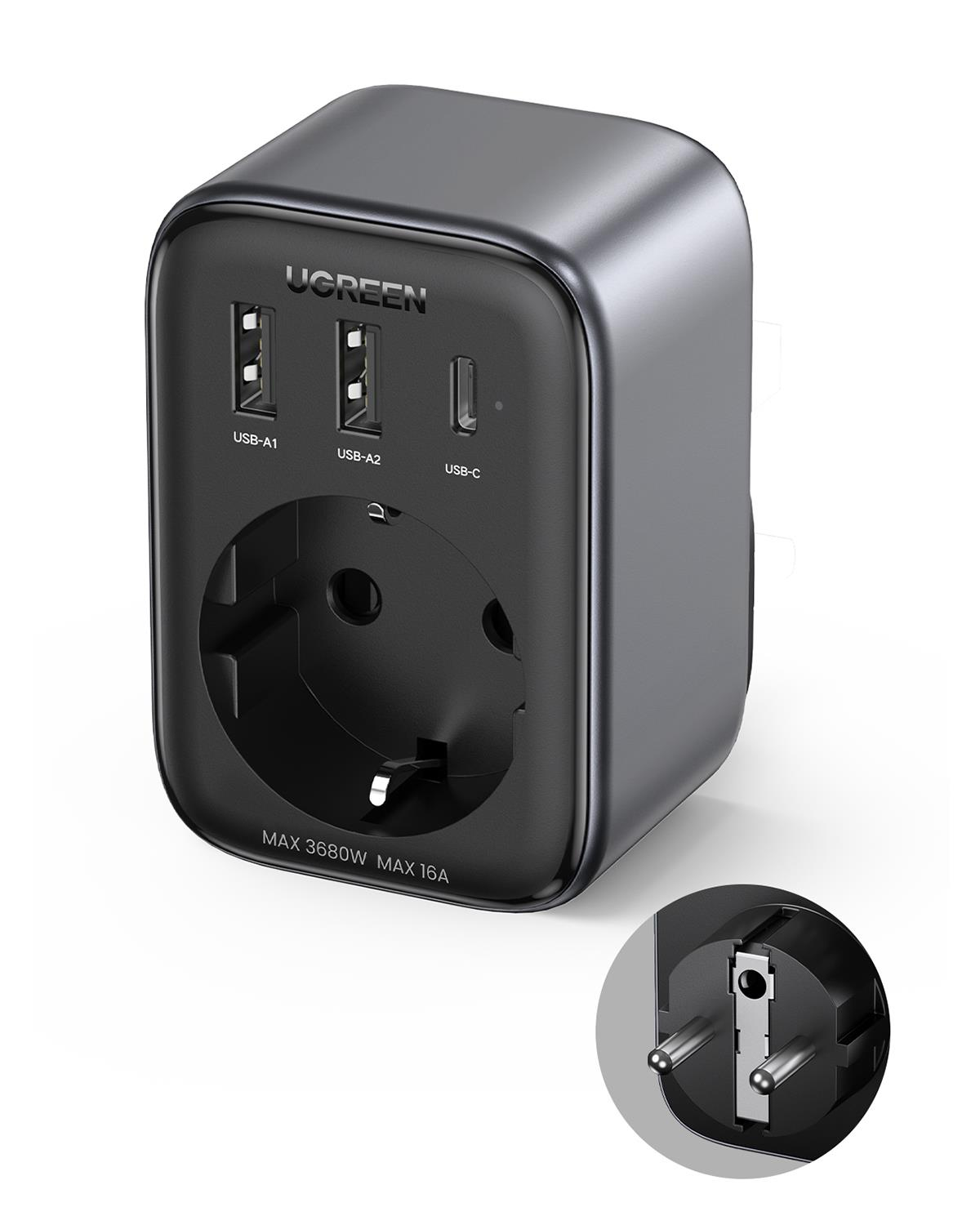 UGREEN Akım Korumalı Duvar Prizi 30W Şarj Cihazı