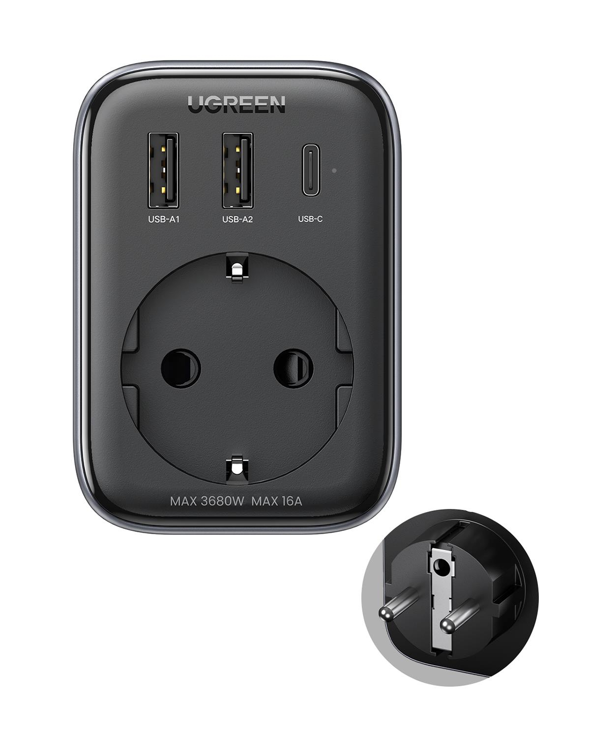 UGREEN Akım Korumalı Duvar Prizi 30W Şarj Cihazı