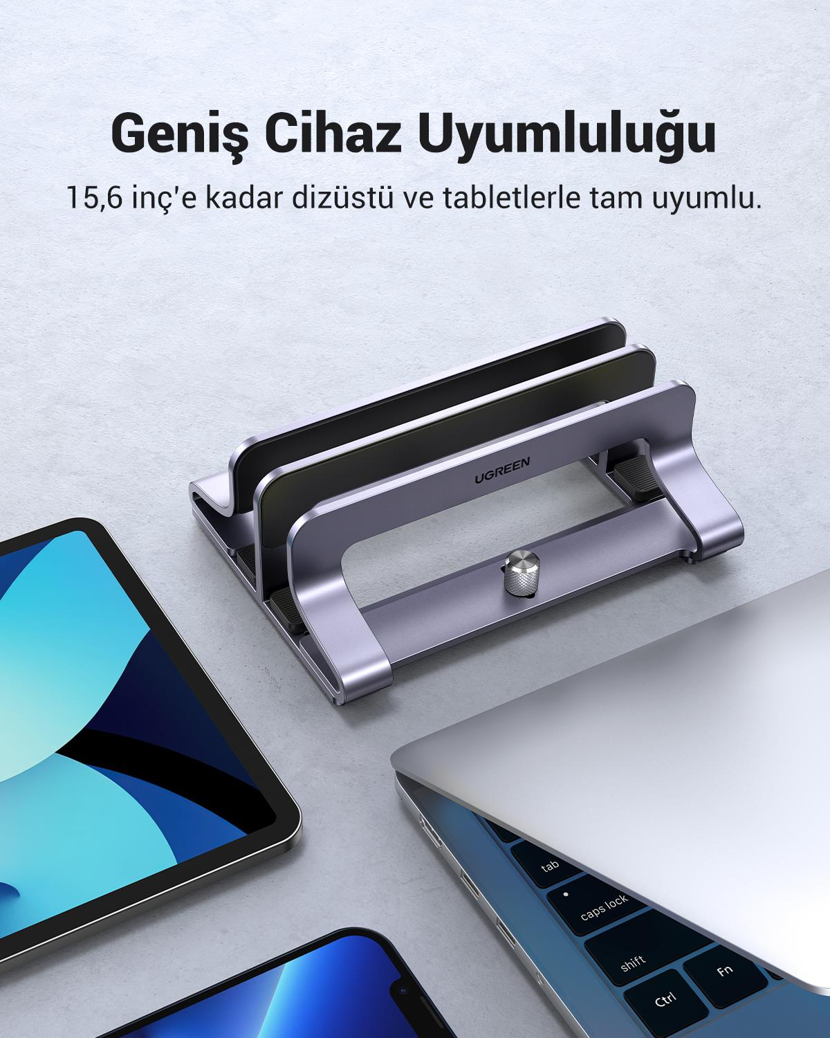 UGREEN Alüminyum Çift Yuva Macbook Masaüstü Standı