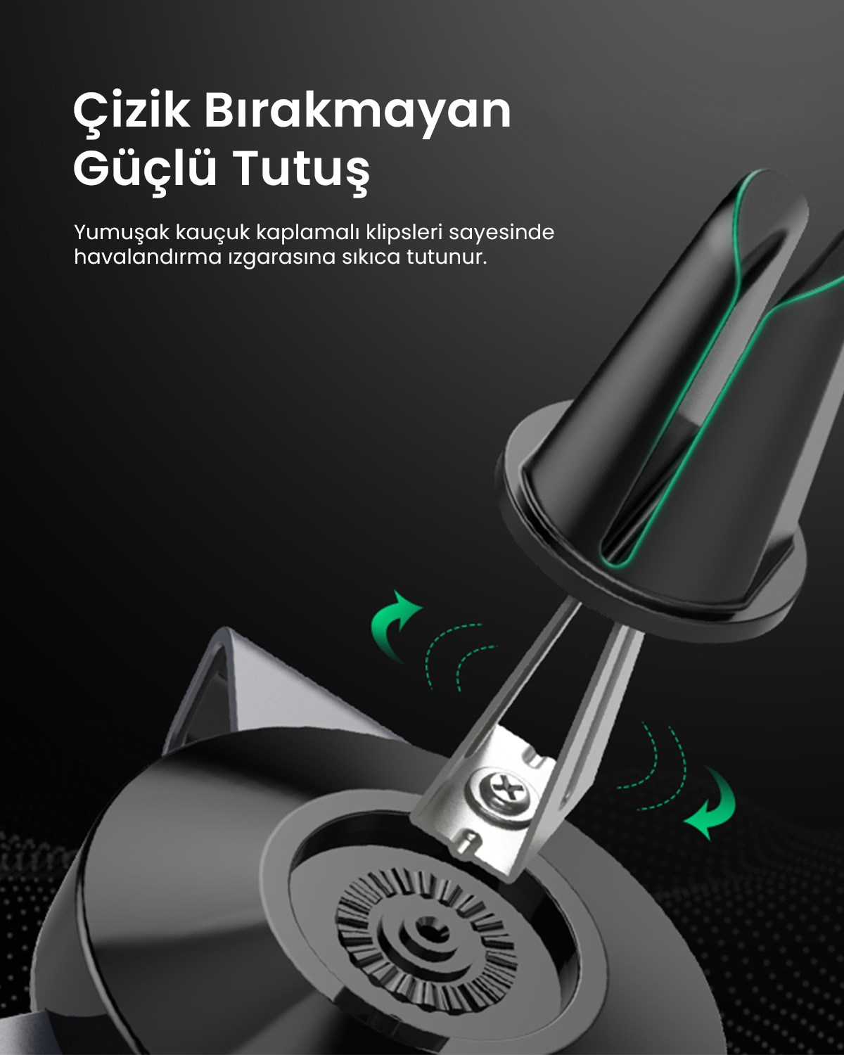UGREEN Araç İçi Telefon Tutucu Air Vent, Siyah, 40907