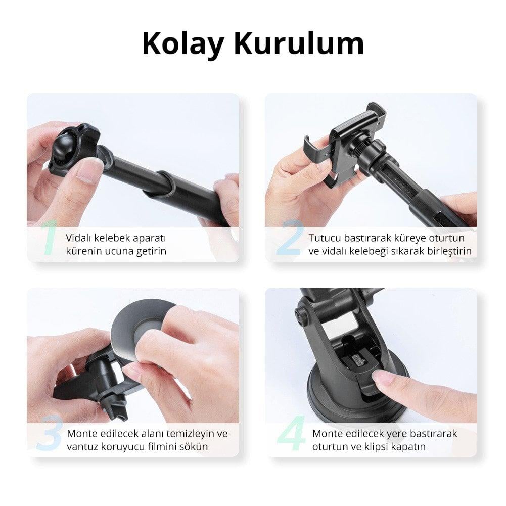 UGREEN Ayarlanabilir Kollu Araç İçi Vantuzlu T.