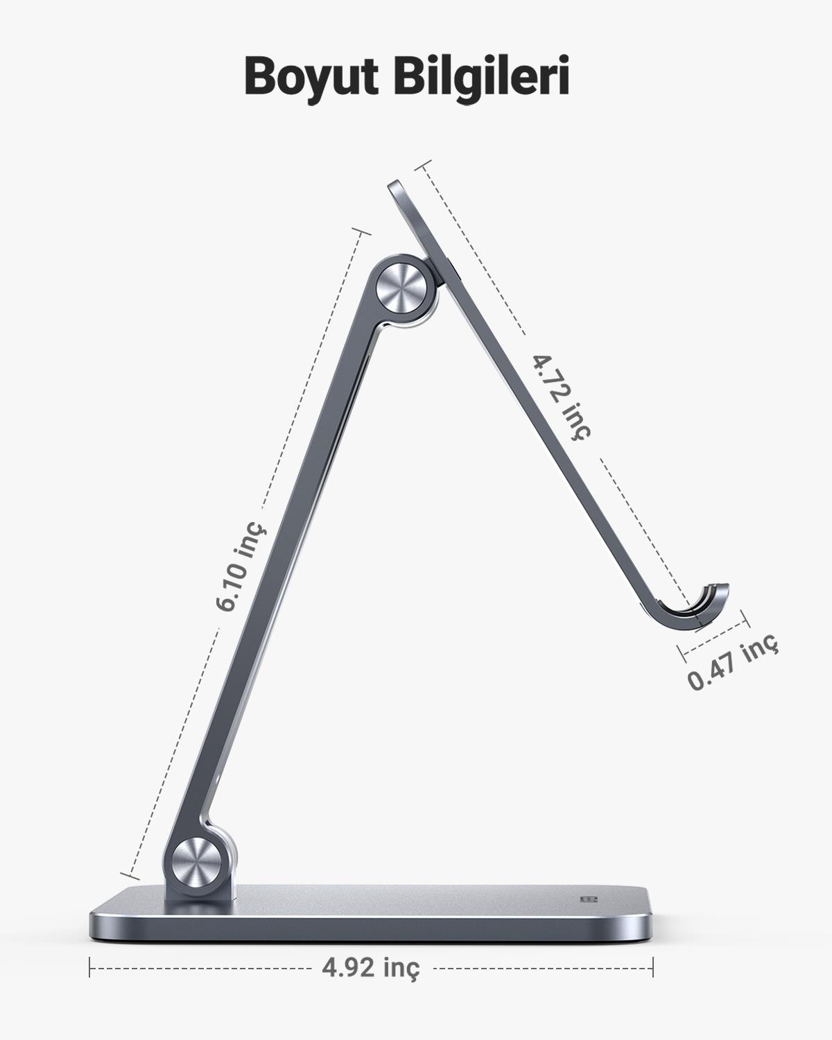 UGREEN Ayarlanabilir Metal Tablet Tutucu Standı, Uzay Grisi, 40393
