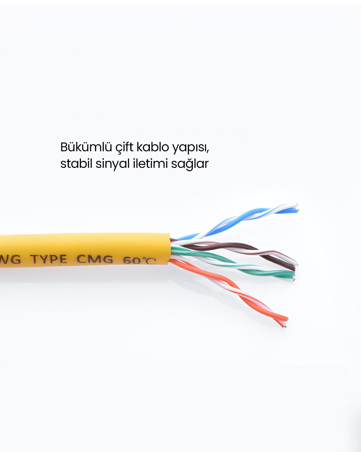 Ugreen CAT5e Ethernet Kablosu, 1 Metre, Sarı