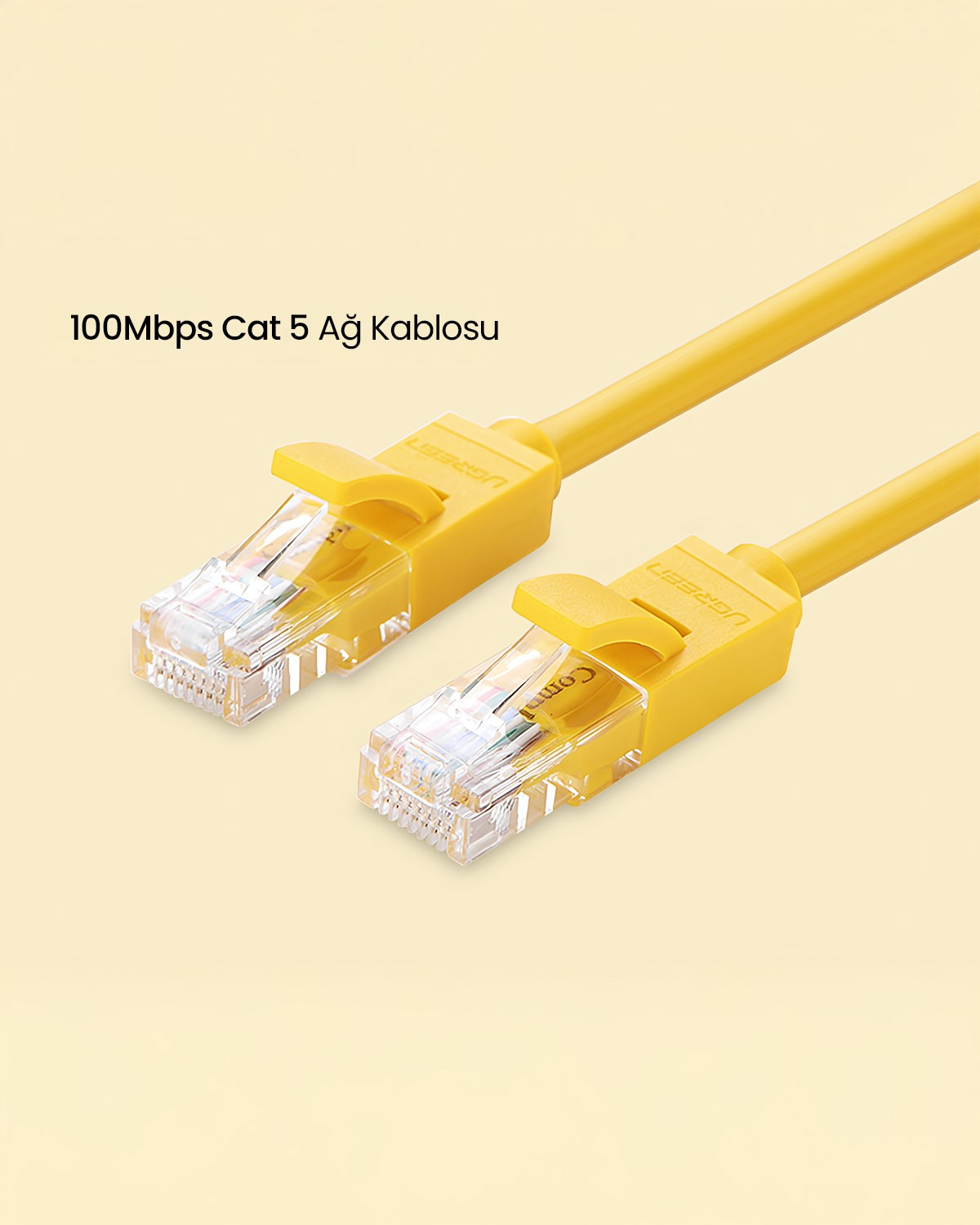 UGREEN CAT5e Ethernet Kablosu, 2 Metre, Sarı, 11231