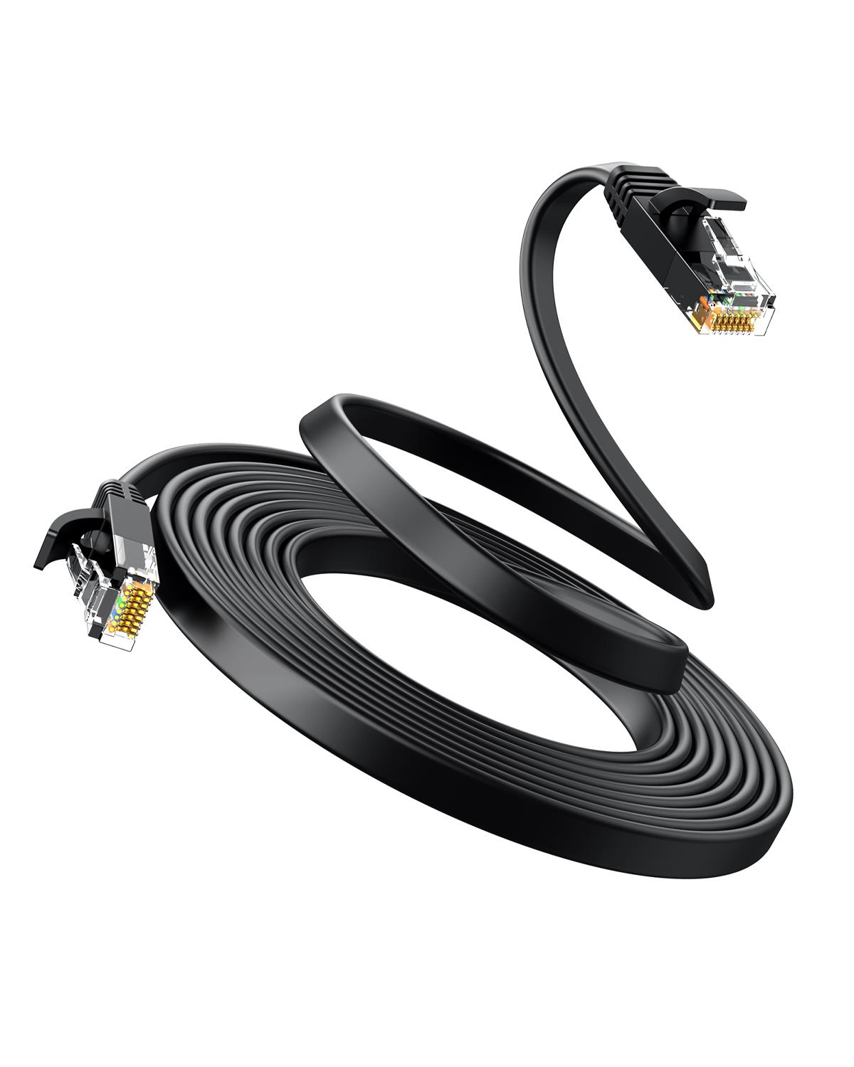 Ugreen CAT6 Flat Ethernet Kablosu, 8 Metre, Siyah