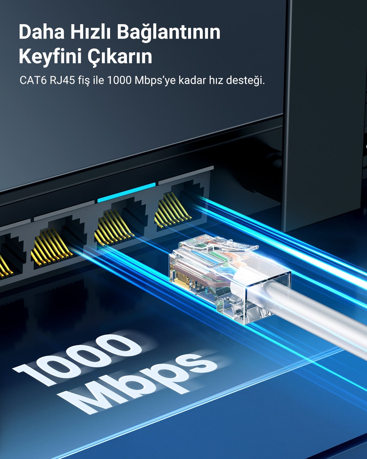 UGREEN Cat6 RJ45 Konnektör 10'lu Paket, 50961