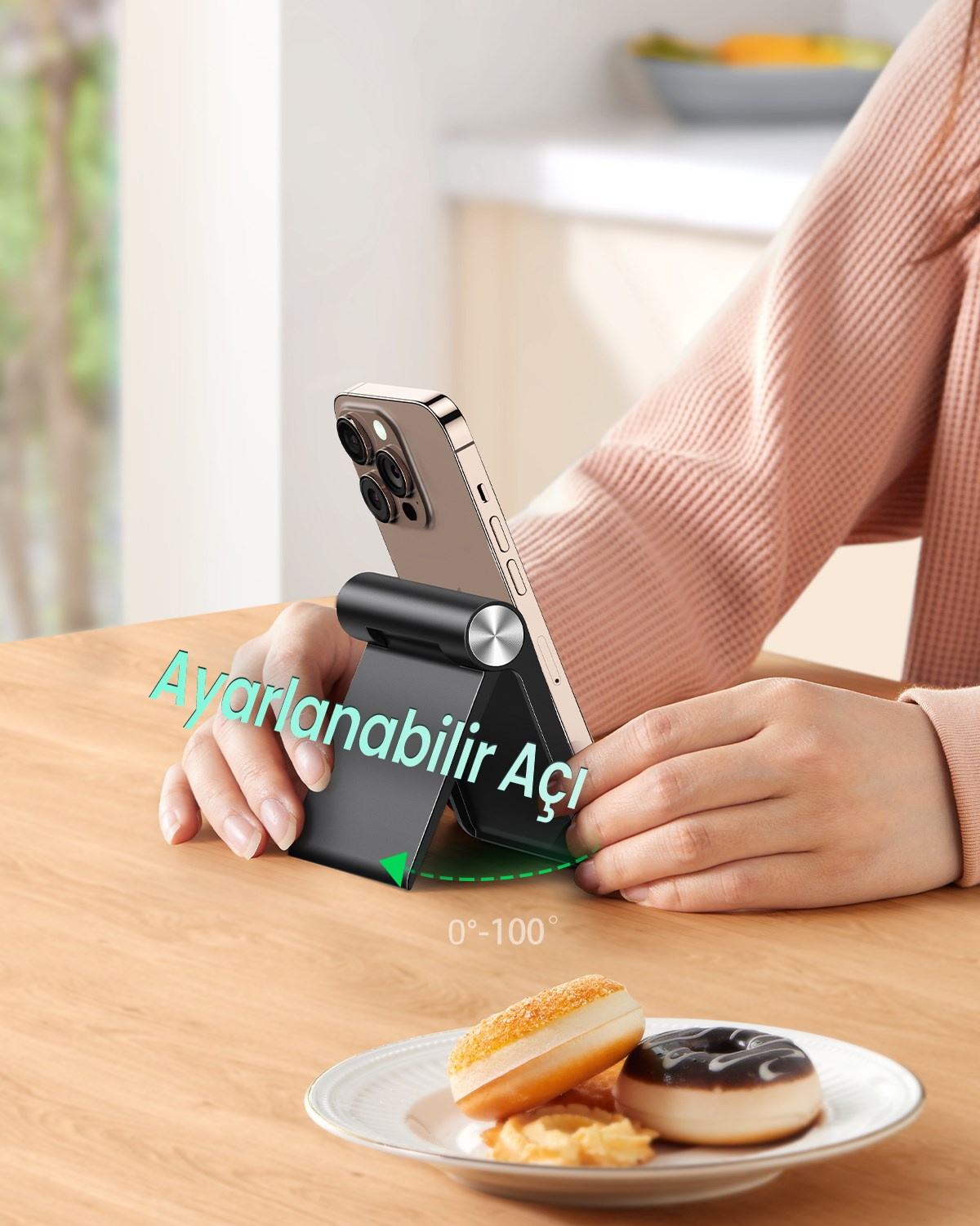 UGREEN Çok Amaçlı Masaüstü Telefon Standı, Siyah, 50747