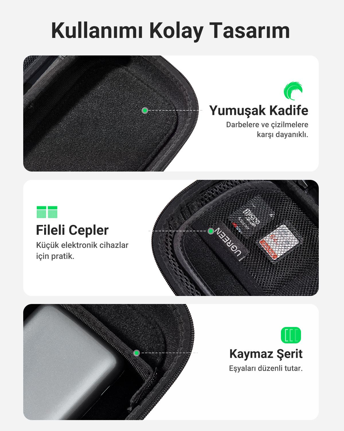 UGREEN Çok Bölmeli Elektronik Aksesuarlar Düzenley