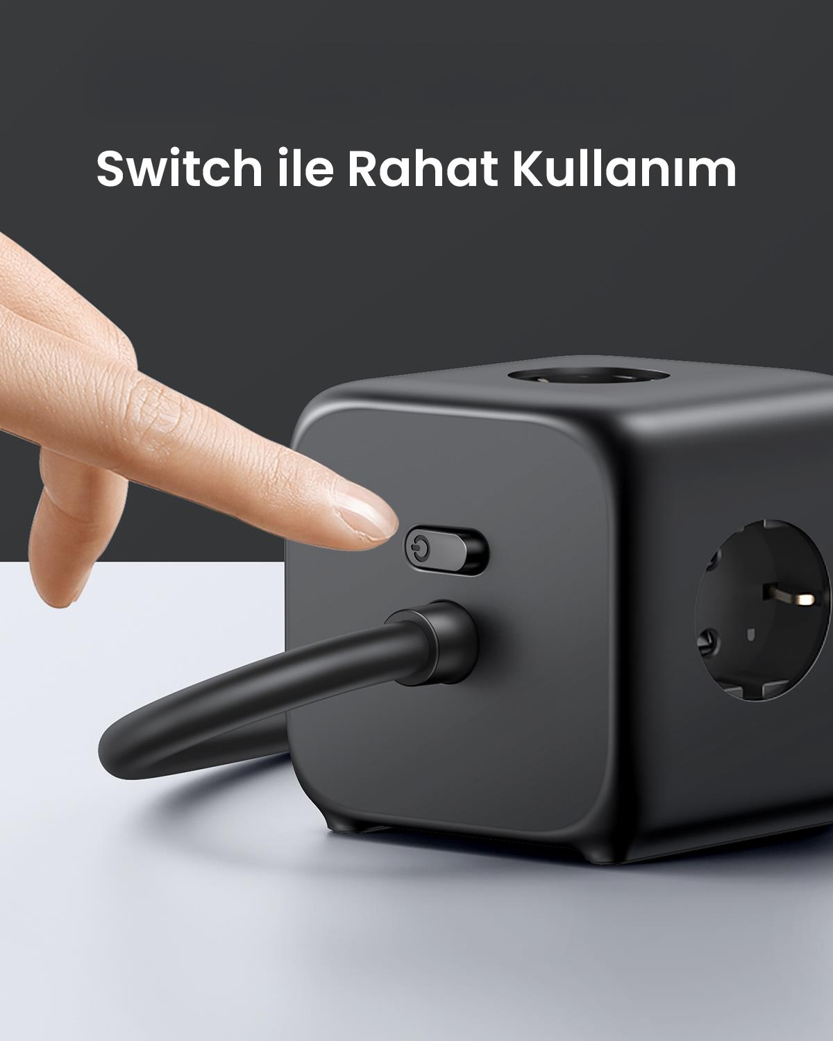 UGREEN DigiNest Cube 65W GaN Şarj Cihazı Grup Priz