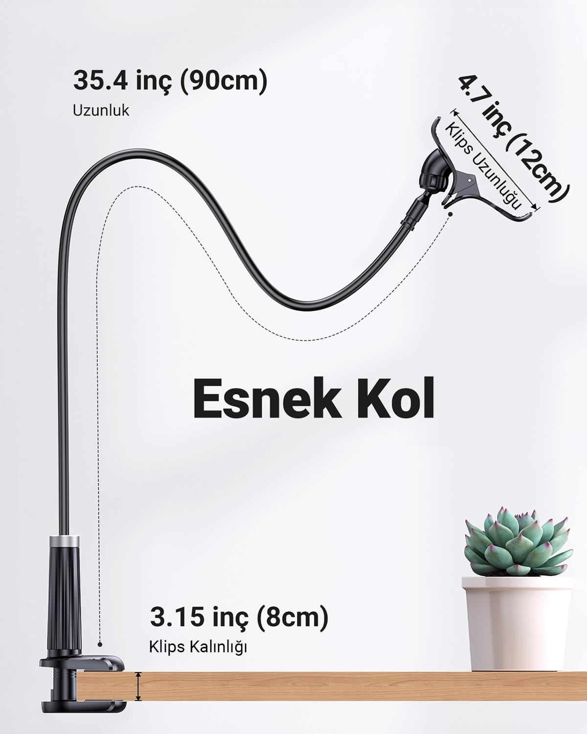 Ugreen Flexible Esnek Yatak Masa Telefon Tutucu, S
