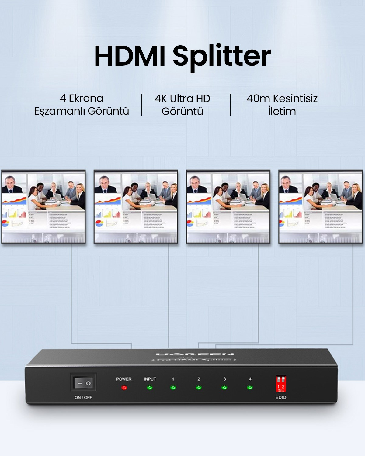 UGREEN HDMI Splitter 1-in-4-out EU, 40202EU