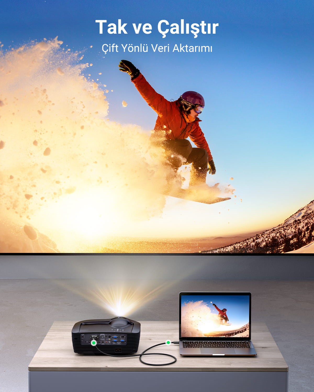 UGREEN HDMI to DVI 1080P Çift Yönlü Görüntü Aktarma Kablosu, 2 Metre, 10135