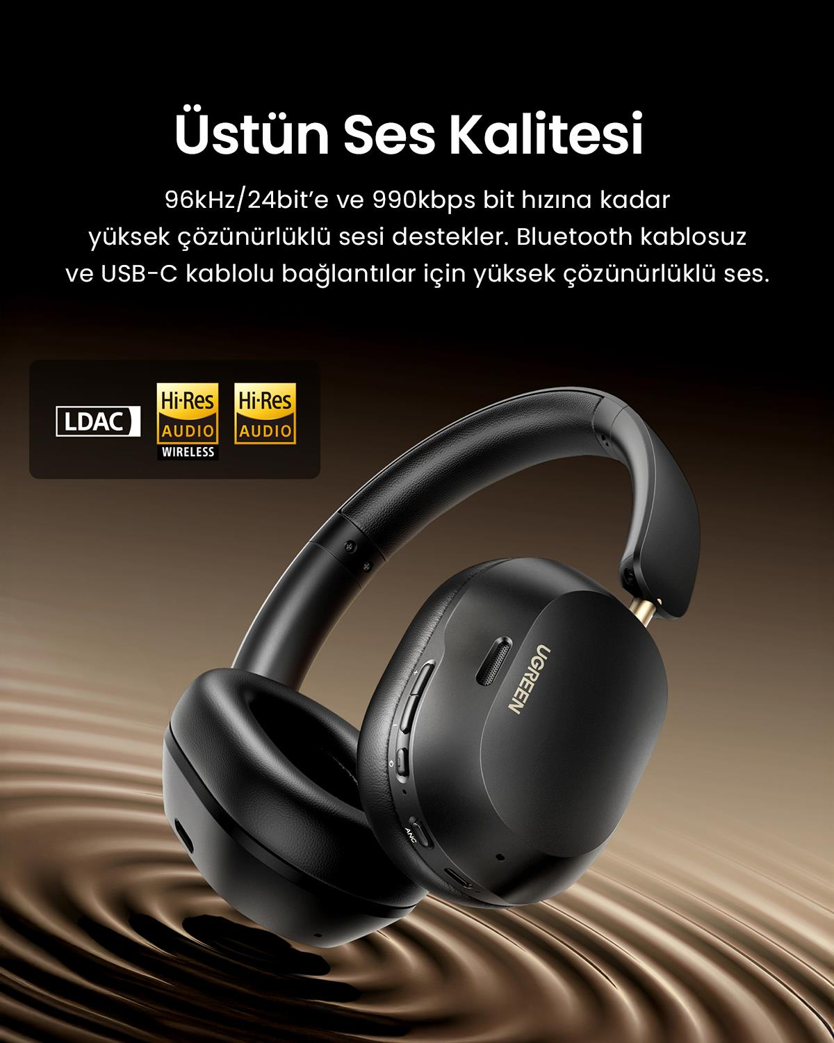 UGREEN HiTune Max5c Kablosız Kulak Üstü Kulaklık,S