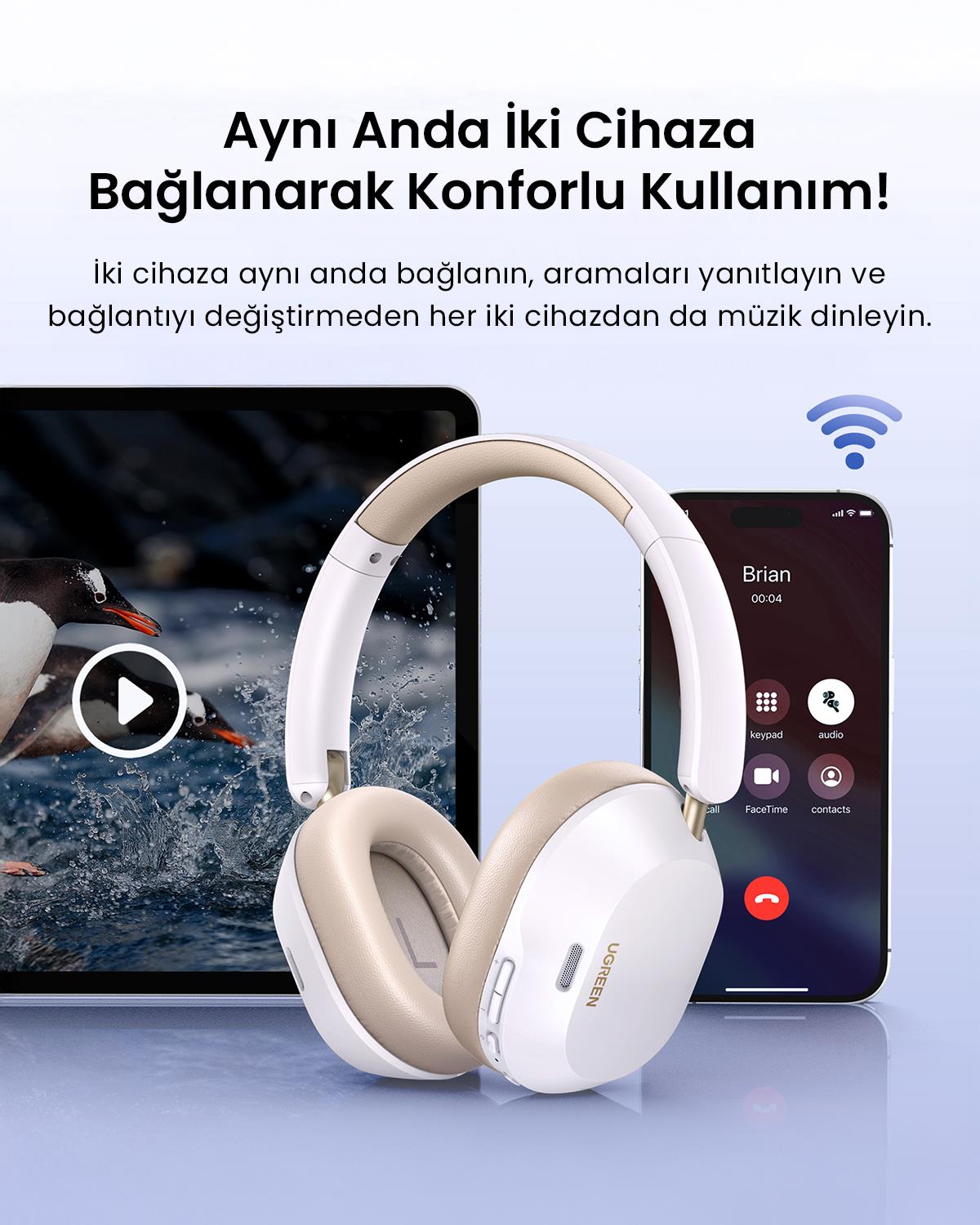 UGREEN HiTune Max5c Kablosız Kulak Üstü Kulaklık,B