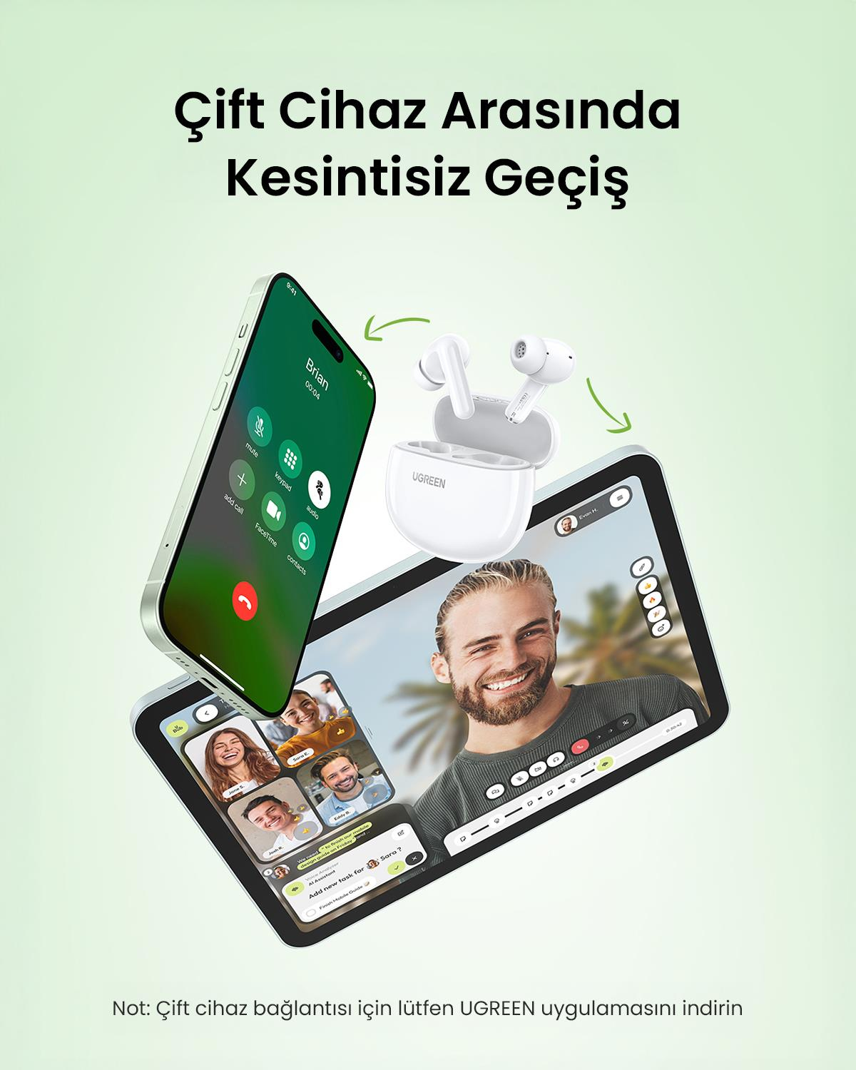 UGREEN HiTune P3 Yapay Zeka Gürültü En. Byz