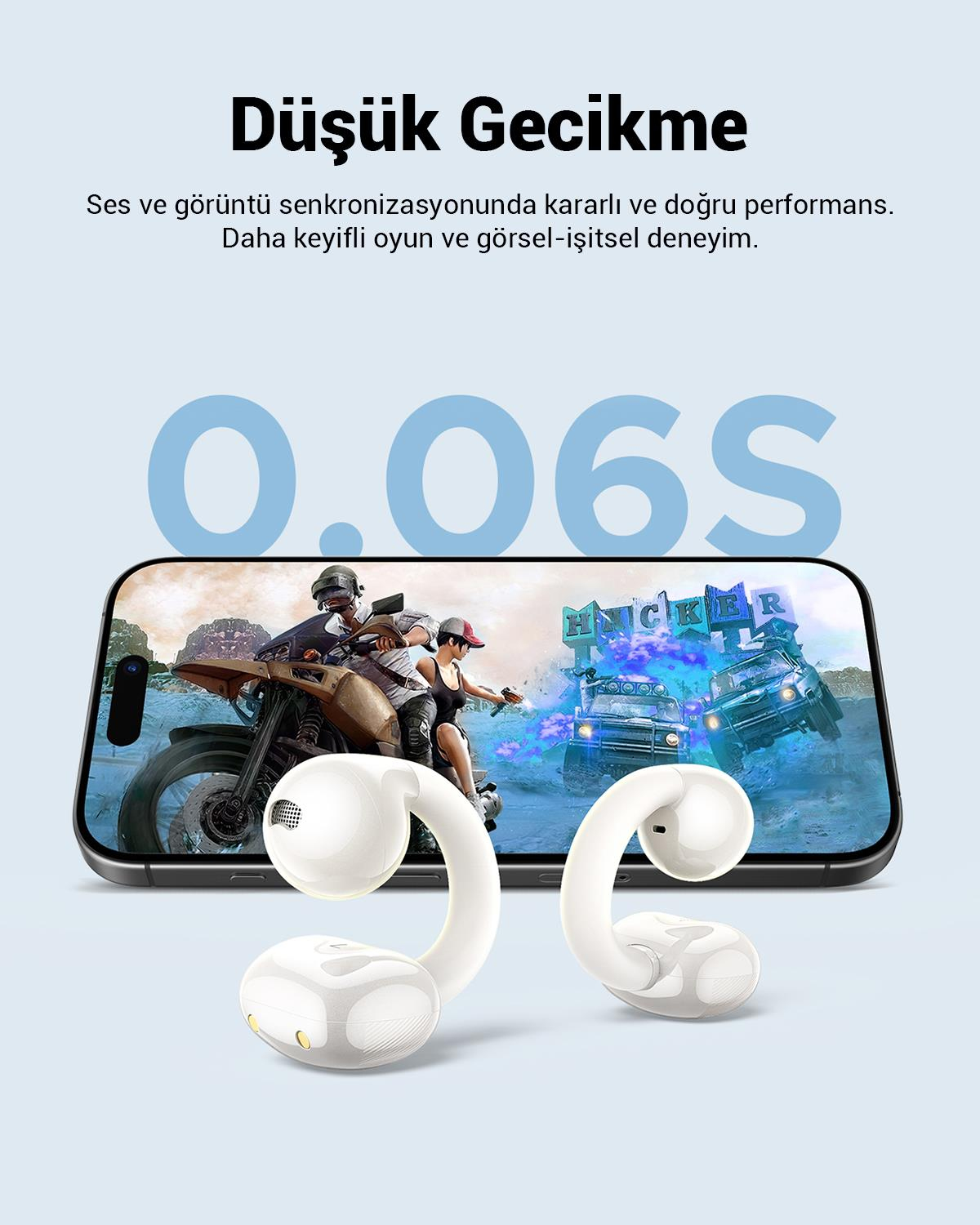 UGREEN HiTune S3 True Clip Kulaklık,Beyaz