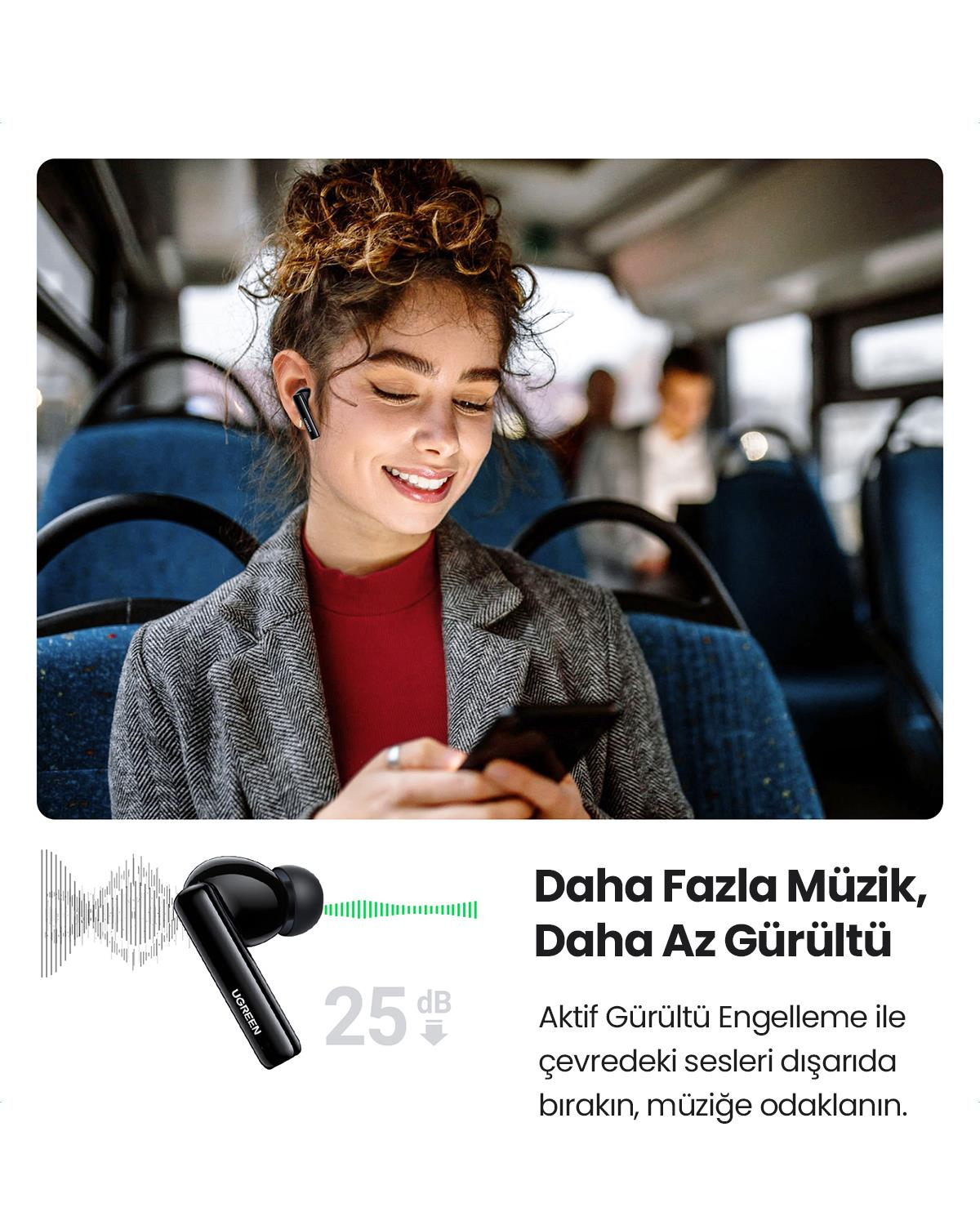UGREEN HiTune T3 Aktif Kablosuz Kulak İçi Kulaklık