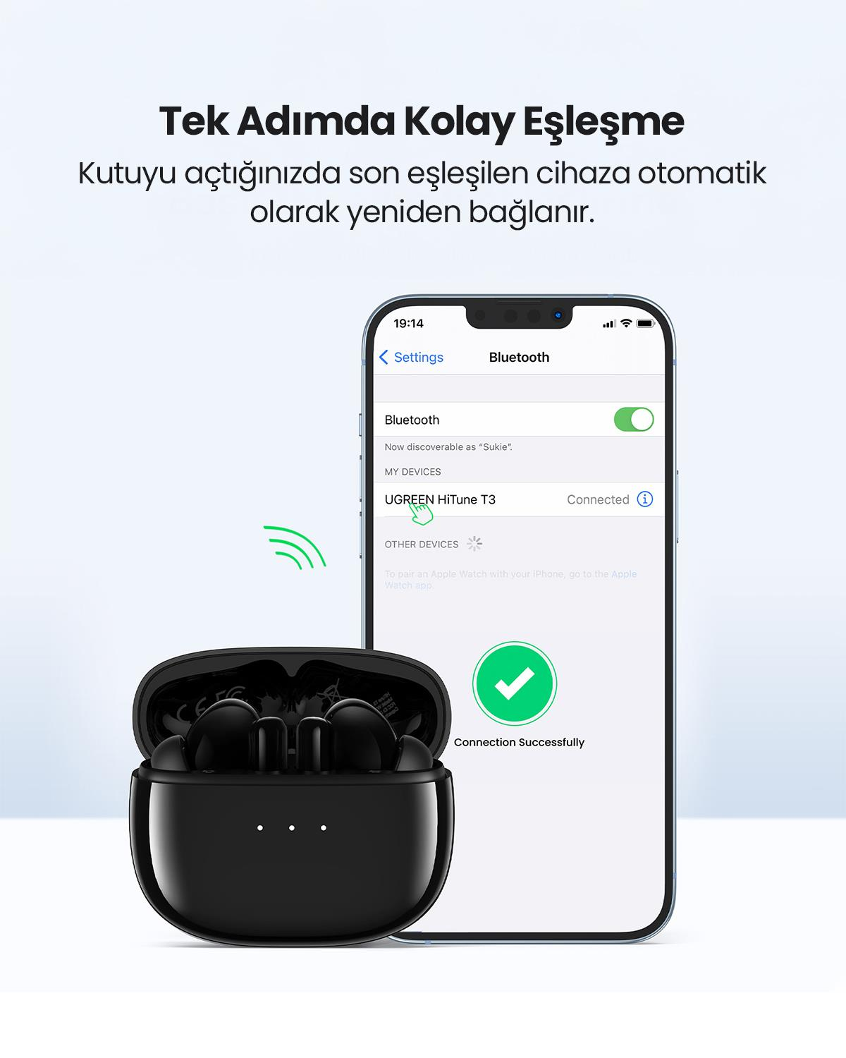 UGREEN HiTune T3 Aktif Kablosuz Kulak İçi Kulaklık