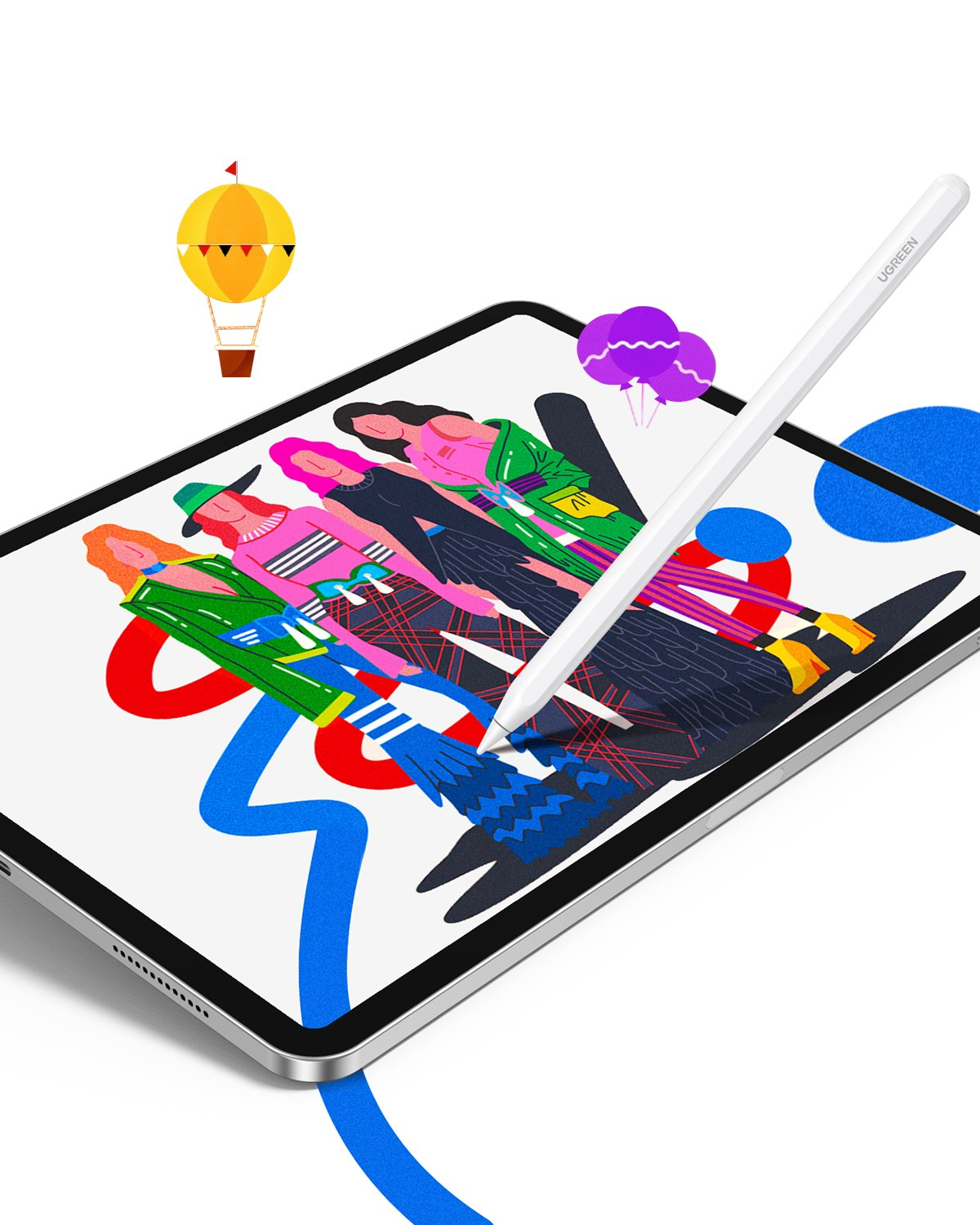 UGREEN iPad için Kalem Manyetik Kablosuz Şarj 2. Nesil Eğim Hassasiyeti Palm Reddetme Güç Ekranlı Kalem, 15910