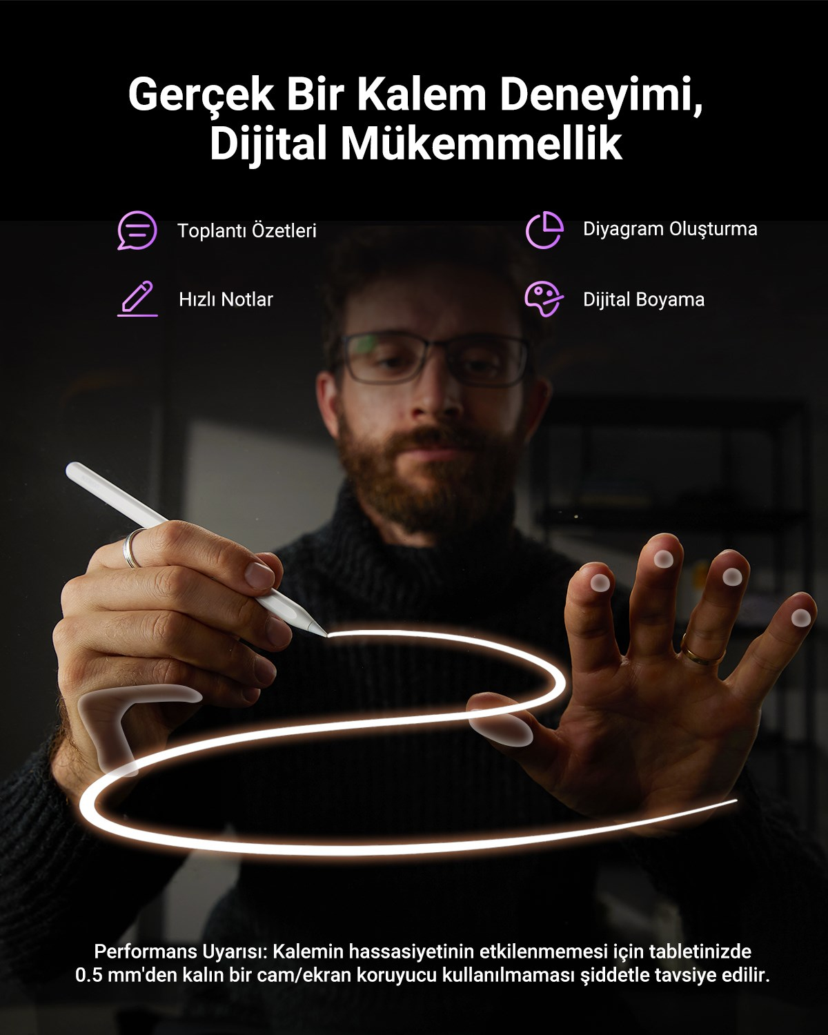 UGREEN iPad için Kalem Manyetik Kablosuz Şarj 2. Nesil Eğim Hassasiyeti Palm Reddetme Güç Ekranlı Kalem, 15910