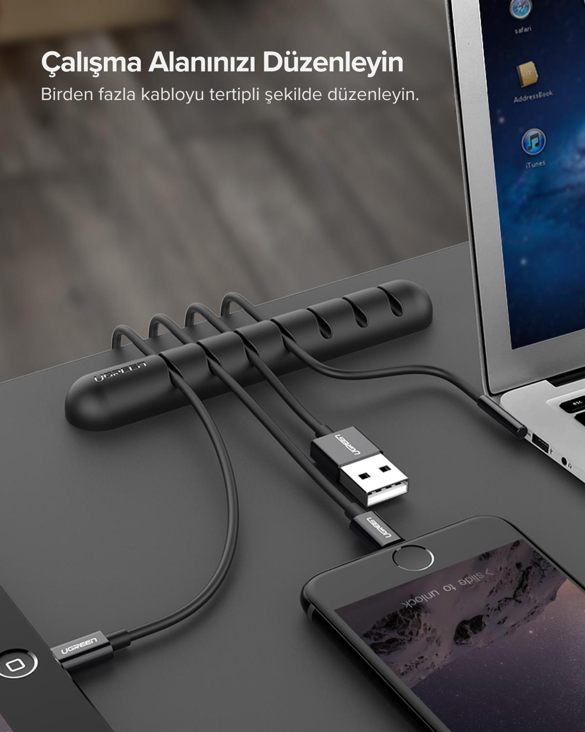 Ugreen Kendinden Yapışkanlı 7li Kablo Tutucu